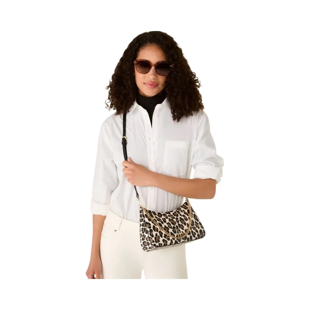 Kate Spade Margot Spotted Leopard Medium Convertible Crossbody Cream Multi