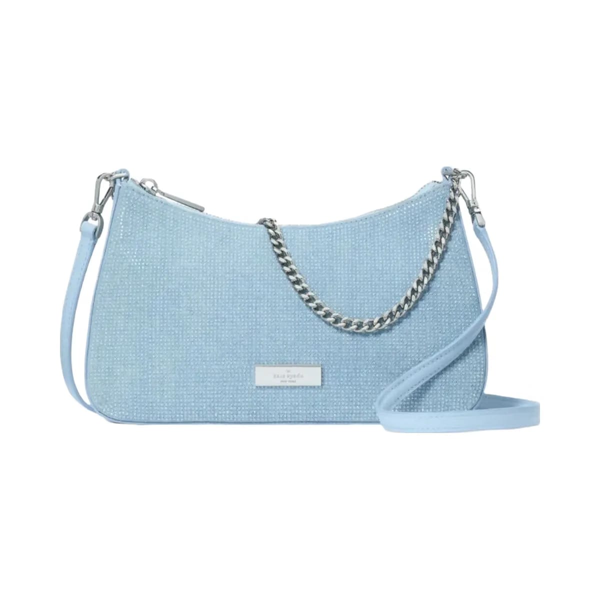 Kate Spade Margot Studded Denim Convertible Crossbody Blue Multicolor