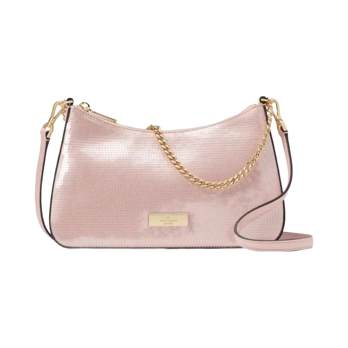 Kate Spade Margot Satin Sequin Convertible Crossbody Rose Smoke