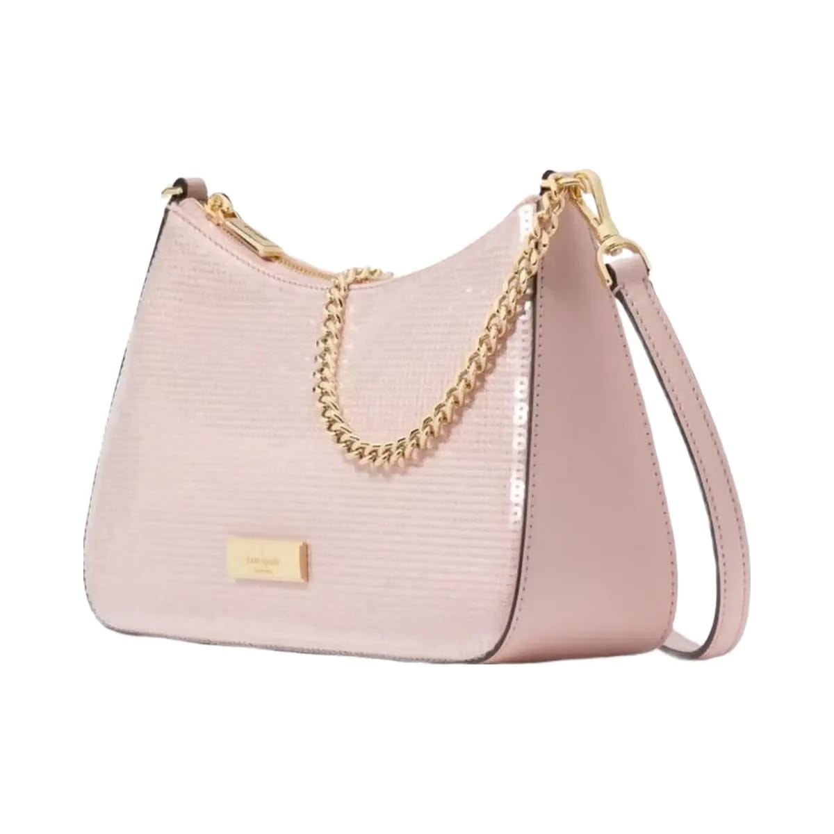 Kate Spade Margot Satin Sequin Convertible Crossbody Rose Smoke