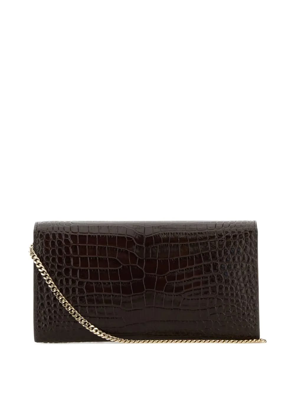 Emmie crocodile-effect chain clutch bag