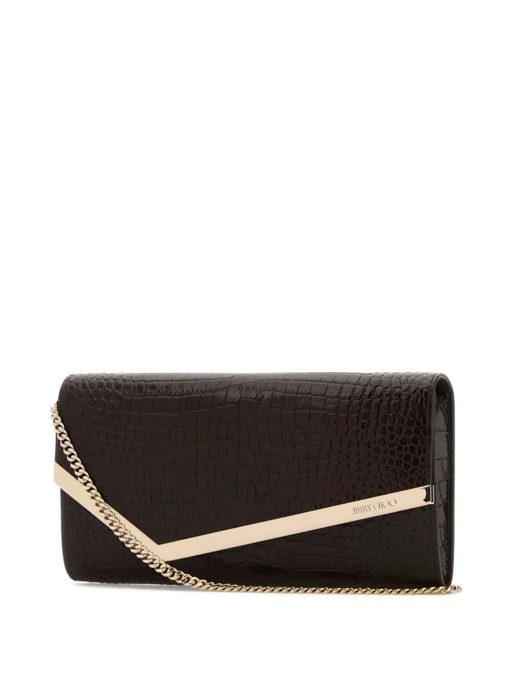 Emmie crocodile-effect chain clutch bag