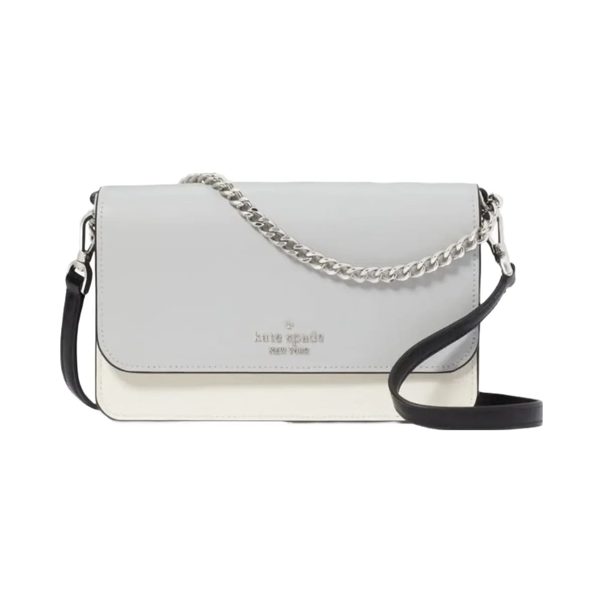 Kate Spade Madison Willow Mini Flap Crossbody Platinum Grey Multi