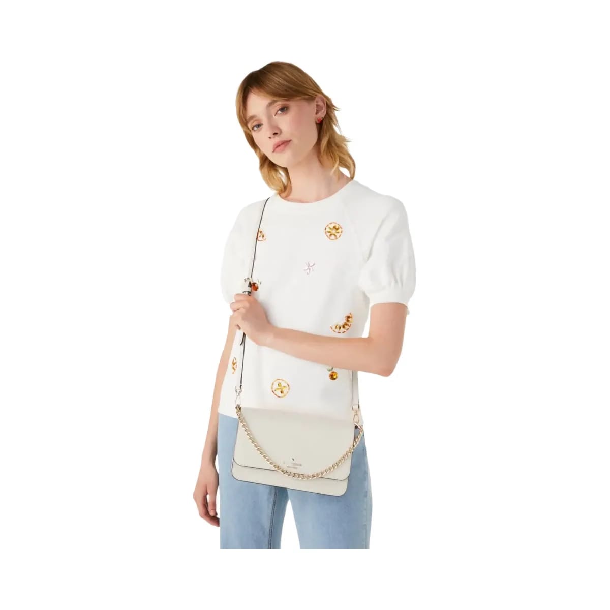 Kate Spade Madison Willow Medium Flap Convertible Crossbody Purse Meringue