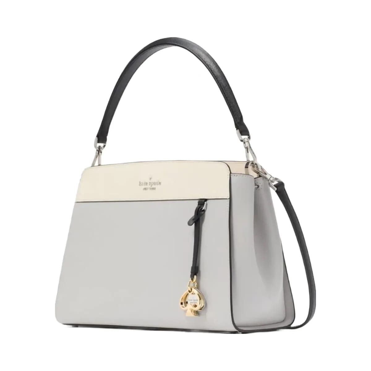 Kate Spade Madison Medium Top Handle Satchel Platinum Grey Multi