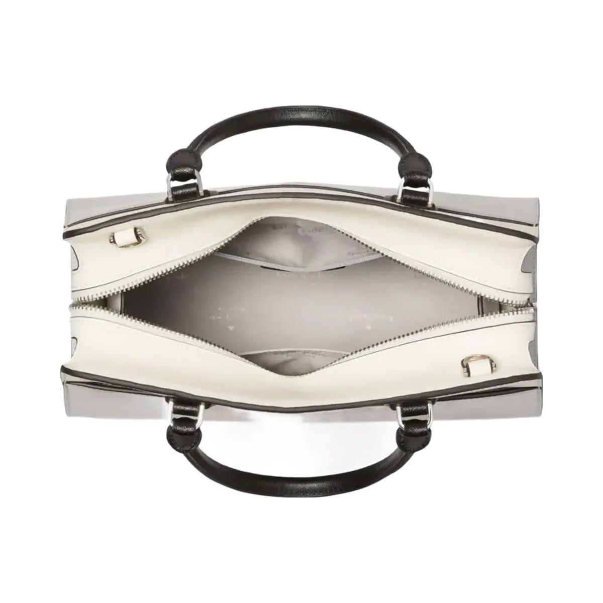 Kate Spade Madison Colorblock Saffiano Leather Medium Satchel Platinum Grey Multi