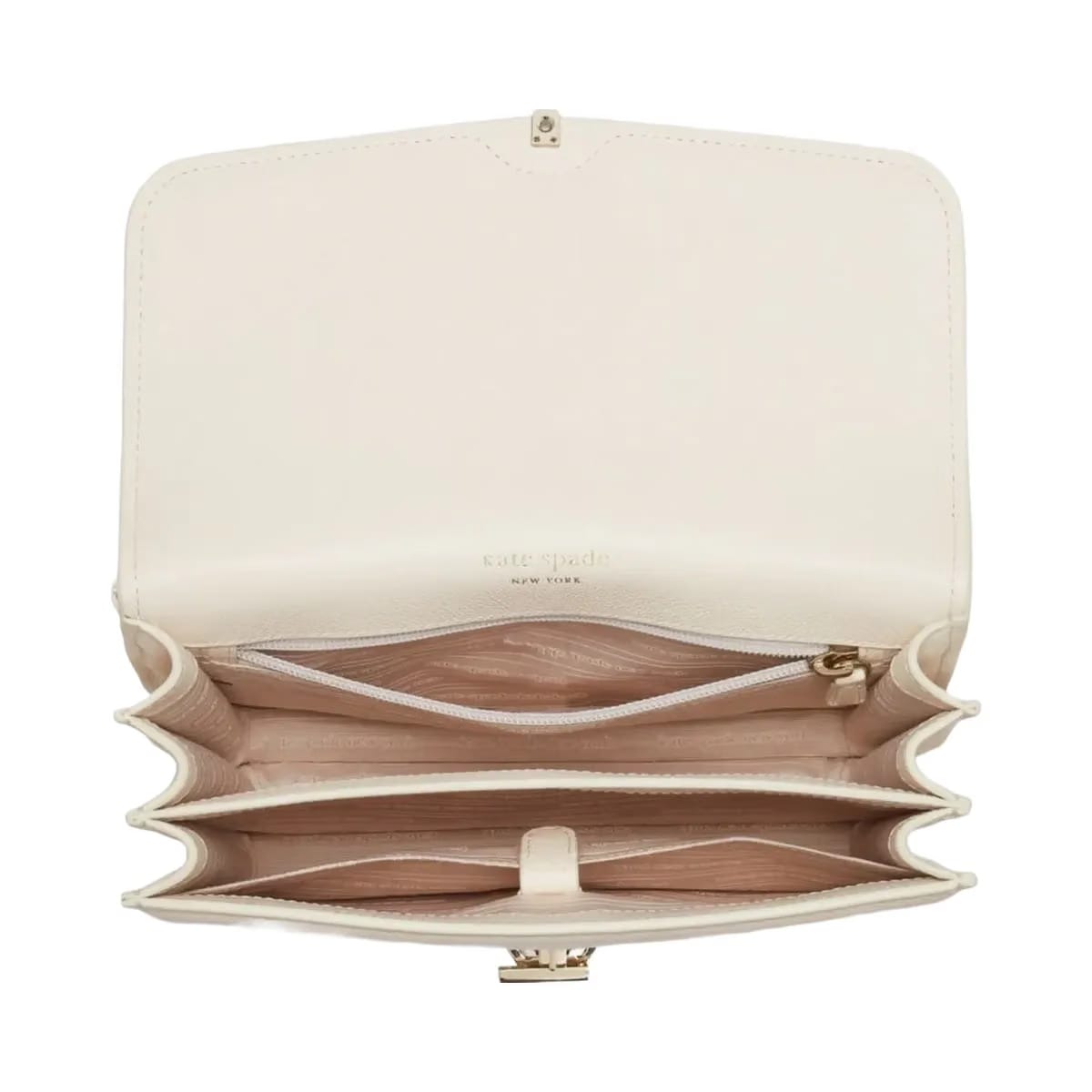 Kate Spade Locket Large Flap Shoulder Bag Parchment
