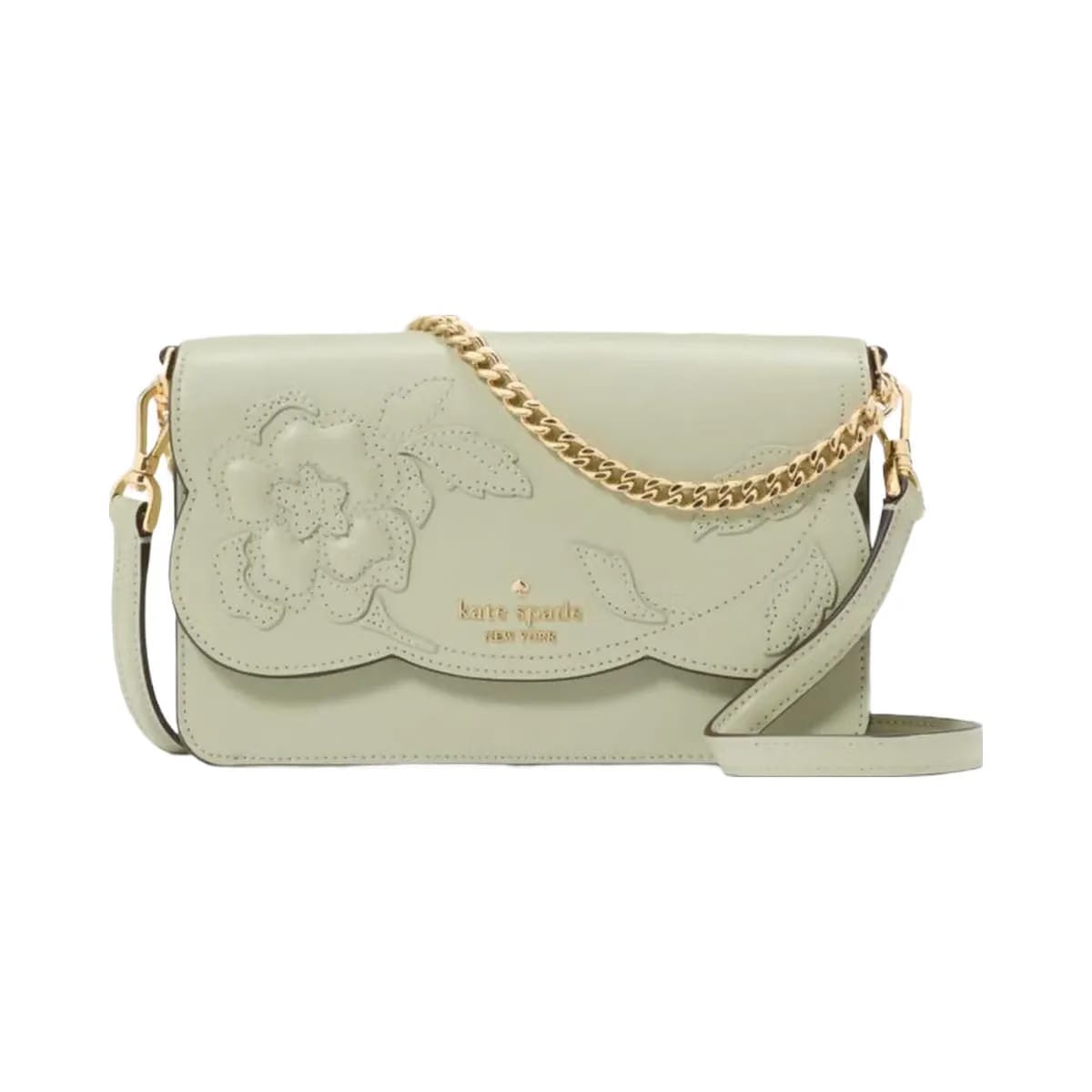 Kate Spade Madison Floral Applique Willow Mini Crossbody Sage Bundle