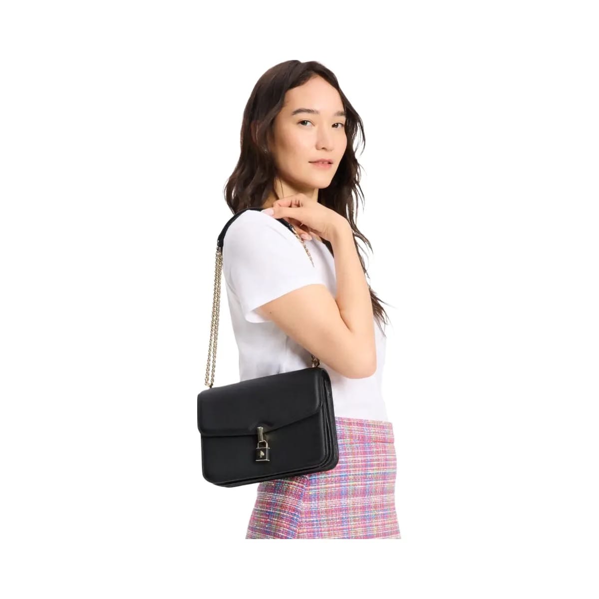 Kate Spade Locket Large Flap Shoulder Bag Black