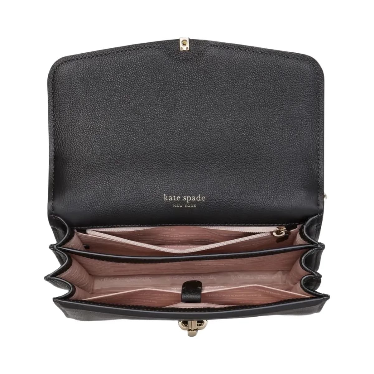 Kate Spade Locket Large Flap Shoulder Bag Black