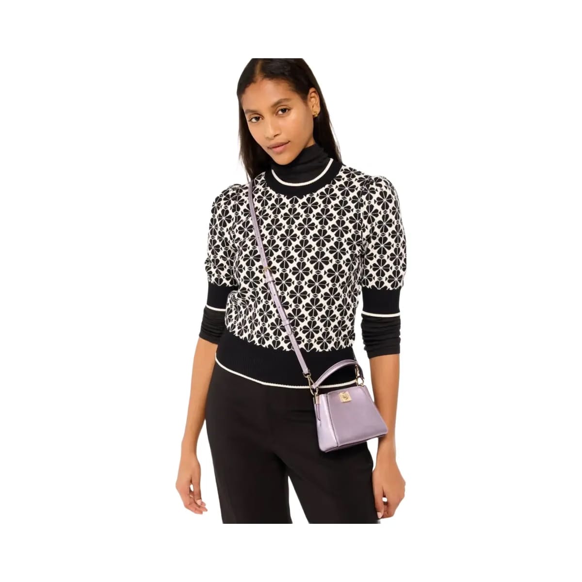 Kate Spade Phoebe Metallic Mini Top Handle Crossbody Light Candied Flower
