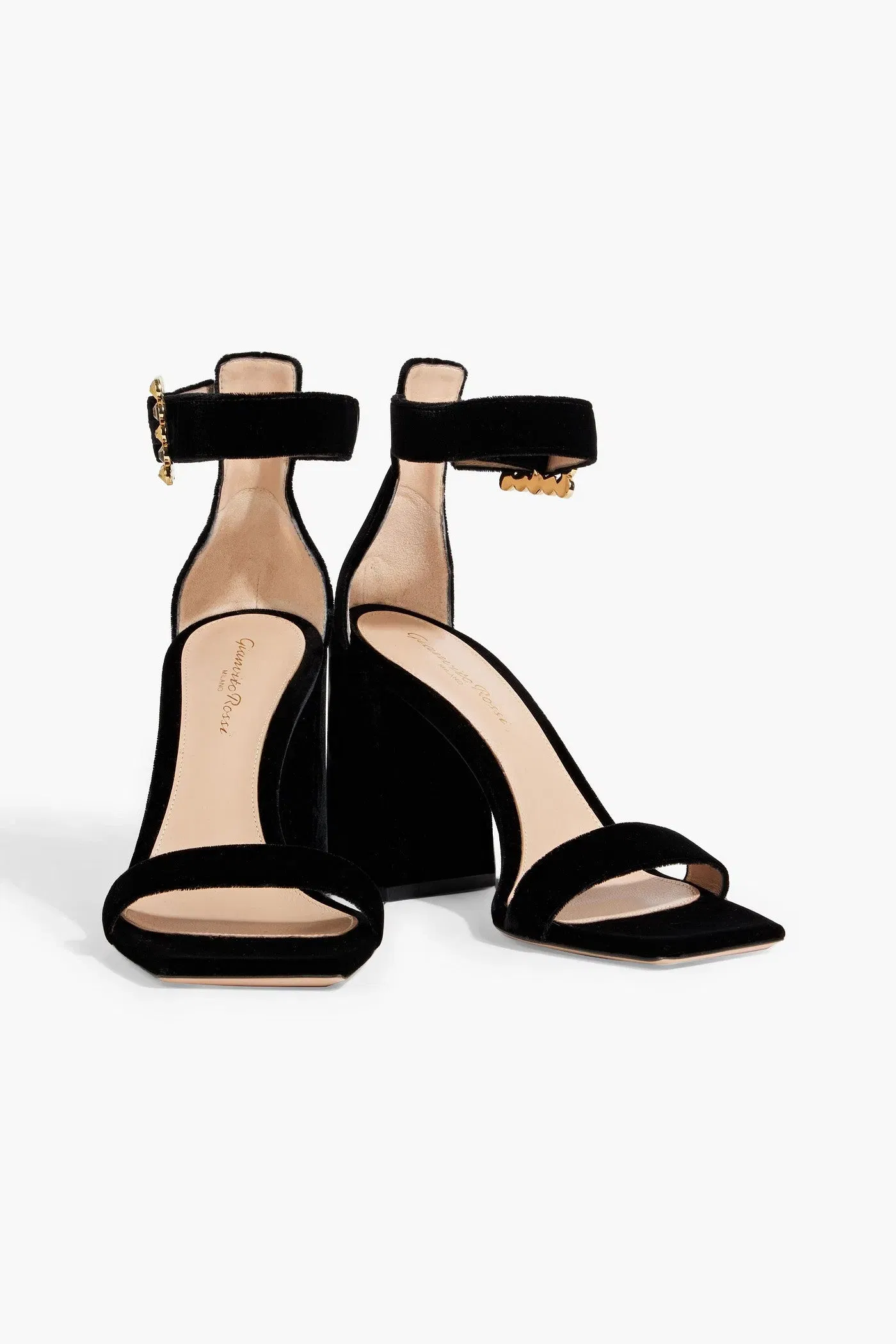 Gianvito Rossi Wondy Velvet Sandals Black Women's