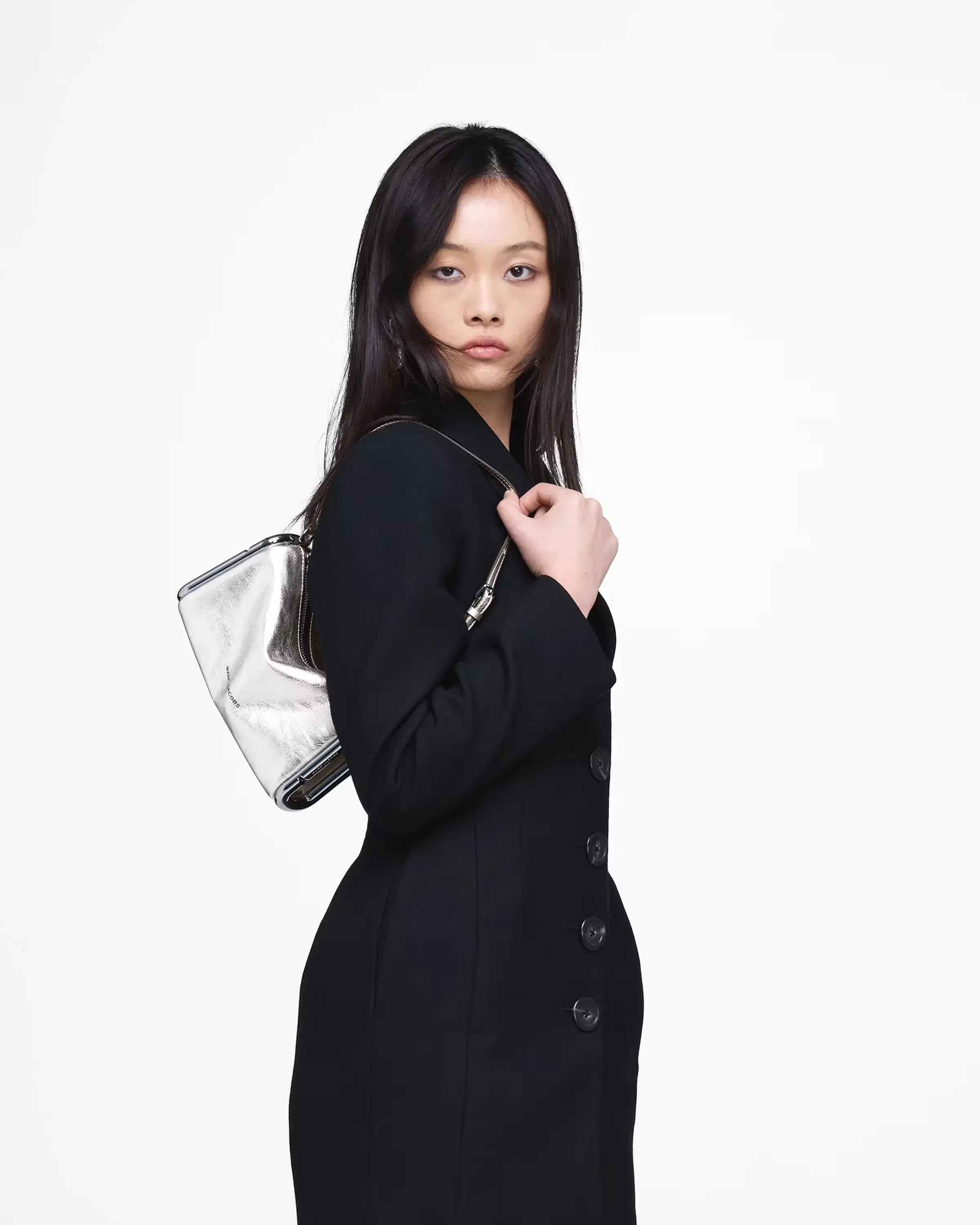 Marc Jacobs Scene Small Shoulder Bag In Metallic Silver