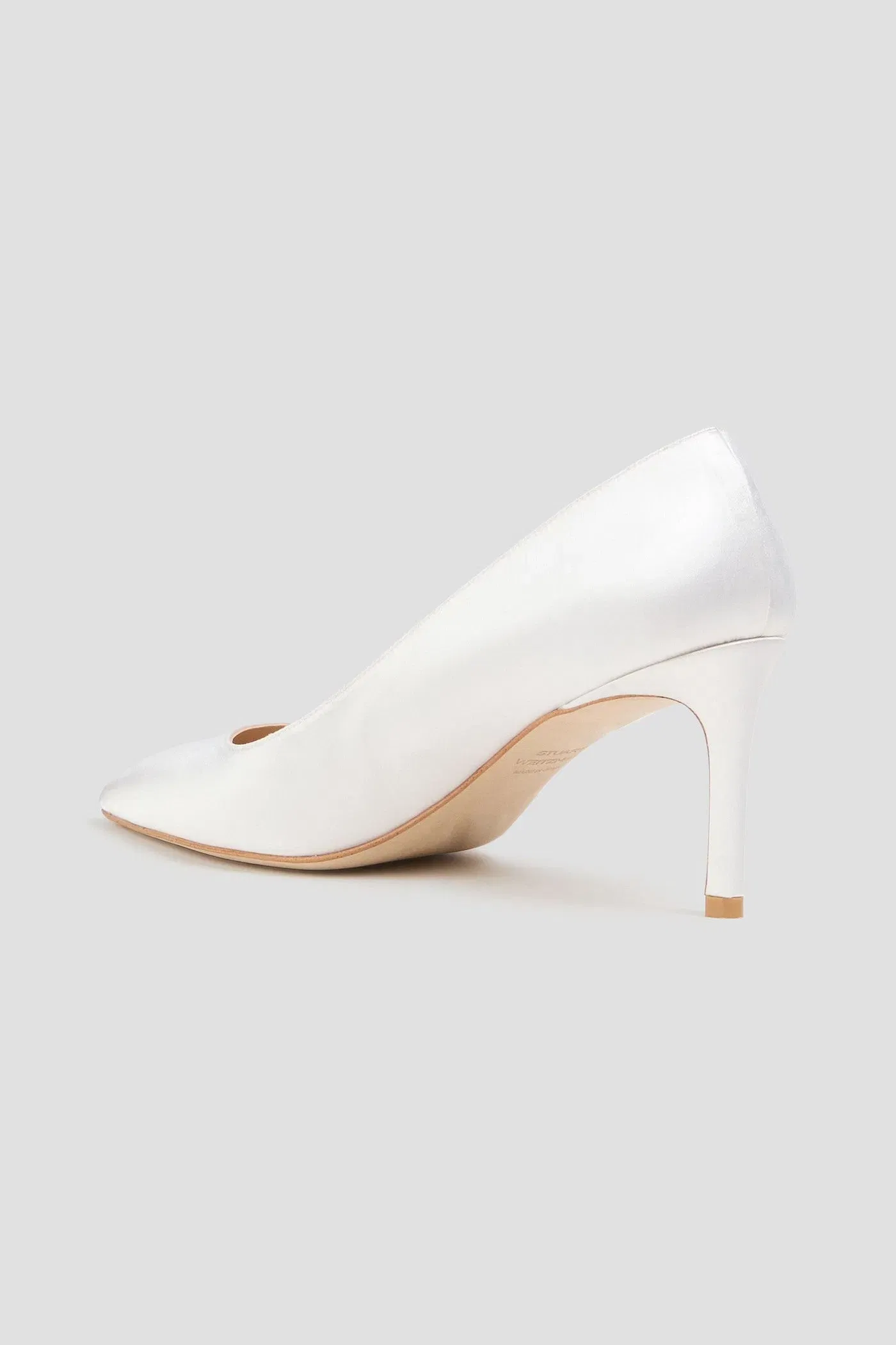 Stuart Weitzman Leigh 75 Satin Pumps Off-White Women's