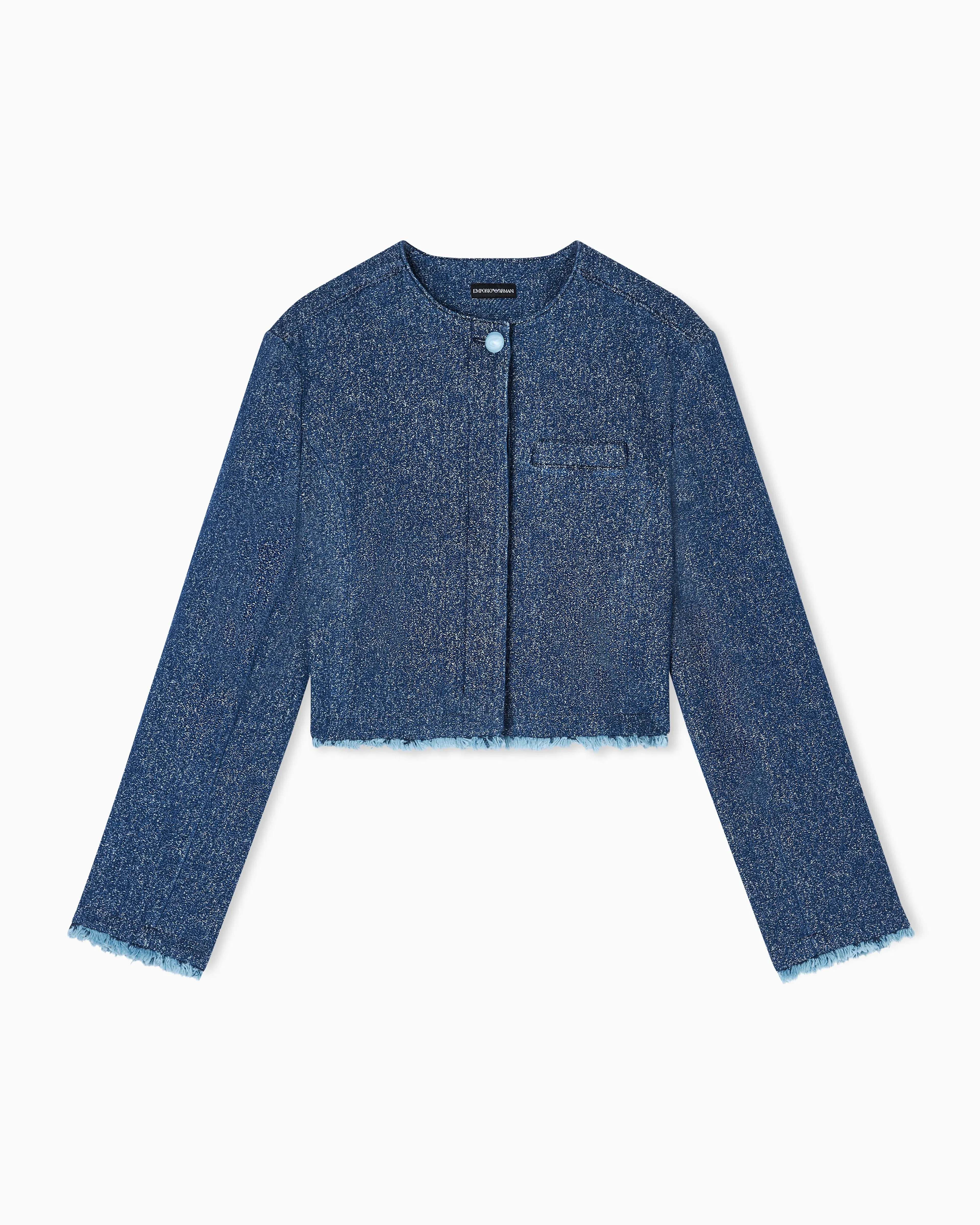 Emporio Armani Speckled denim cropped jacket