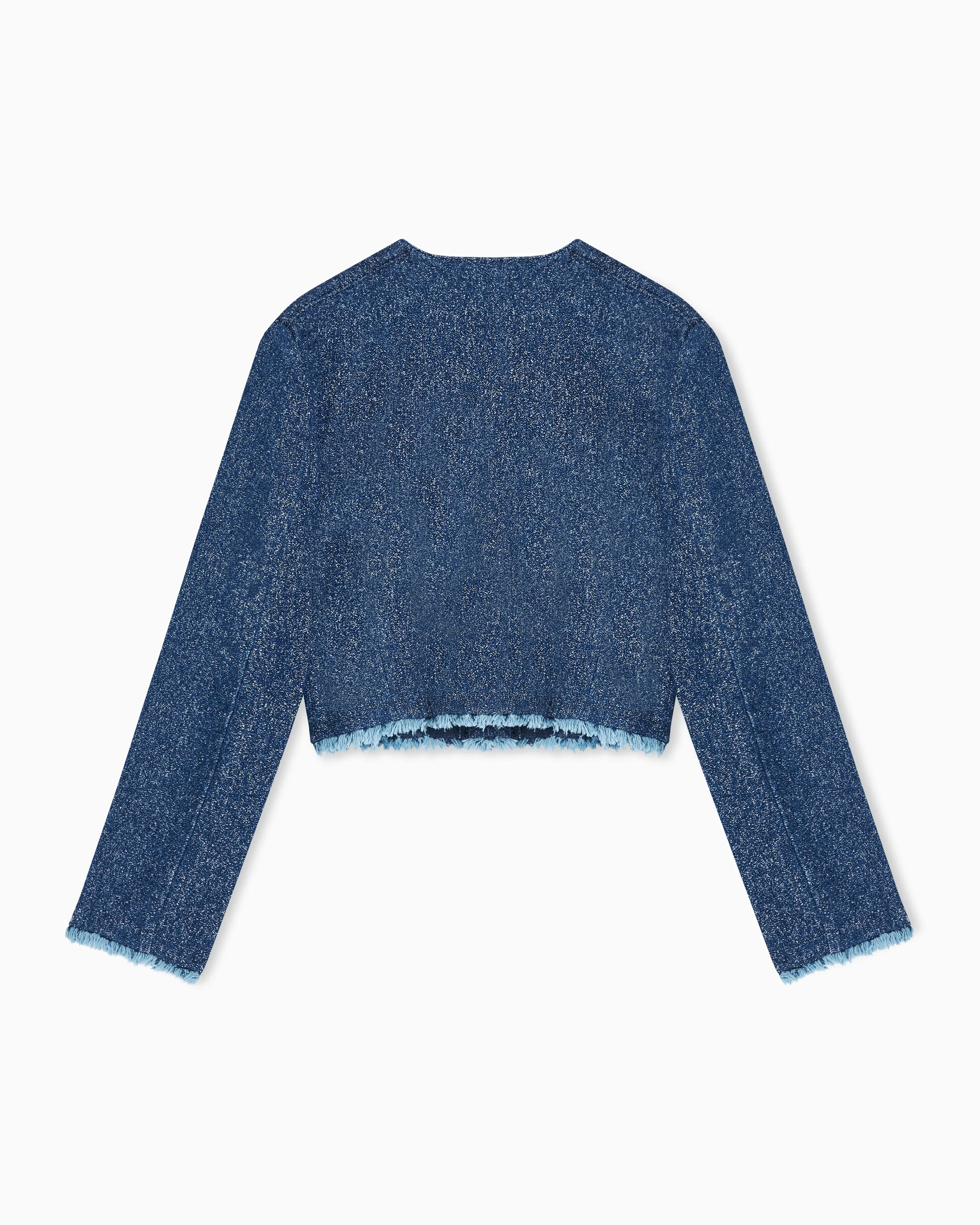Emporio Armani Speckled denim cropped jacket