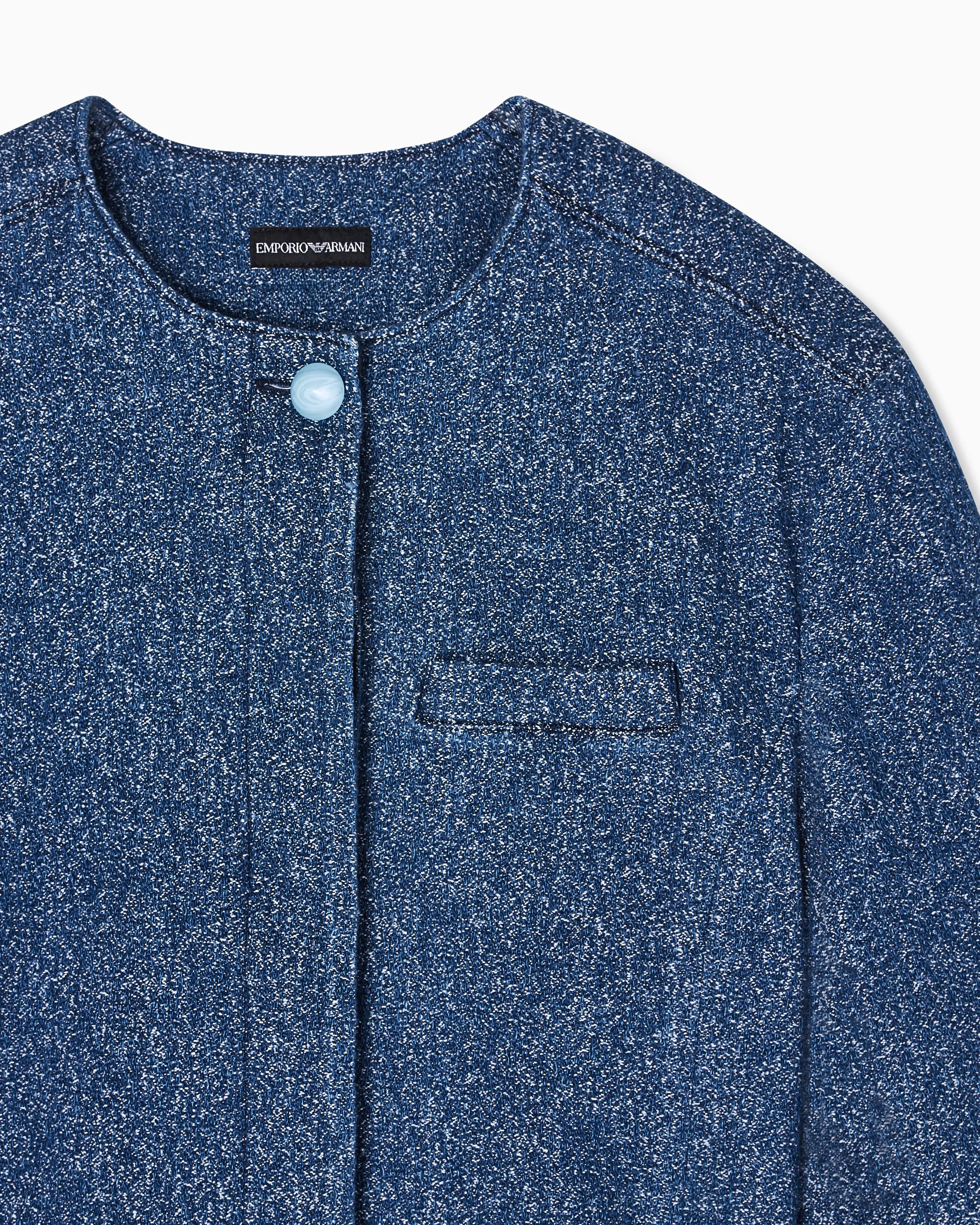 Emporio Armani Speckled denim cropped jacket