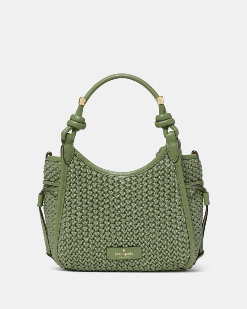 KateSpade Stash Straw Mini Carryall Bag Cedar Stand