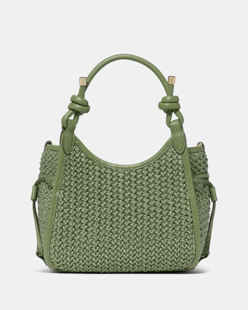 KateSpade Stash Straw Mini Carryall Bag Cedar Stand
