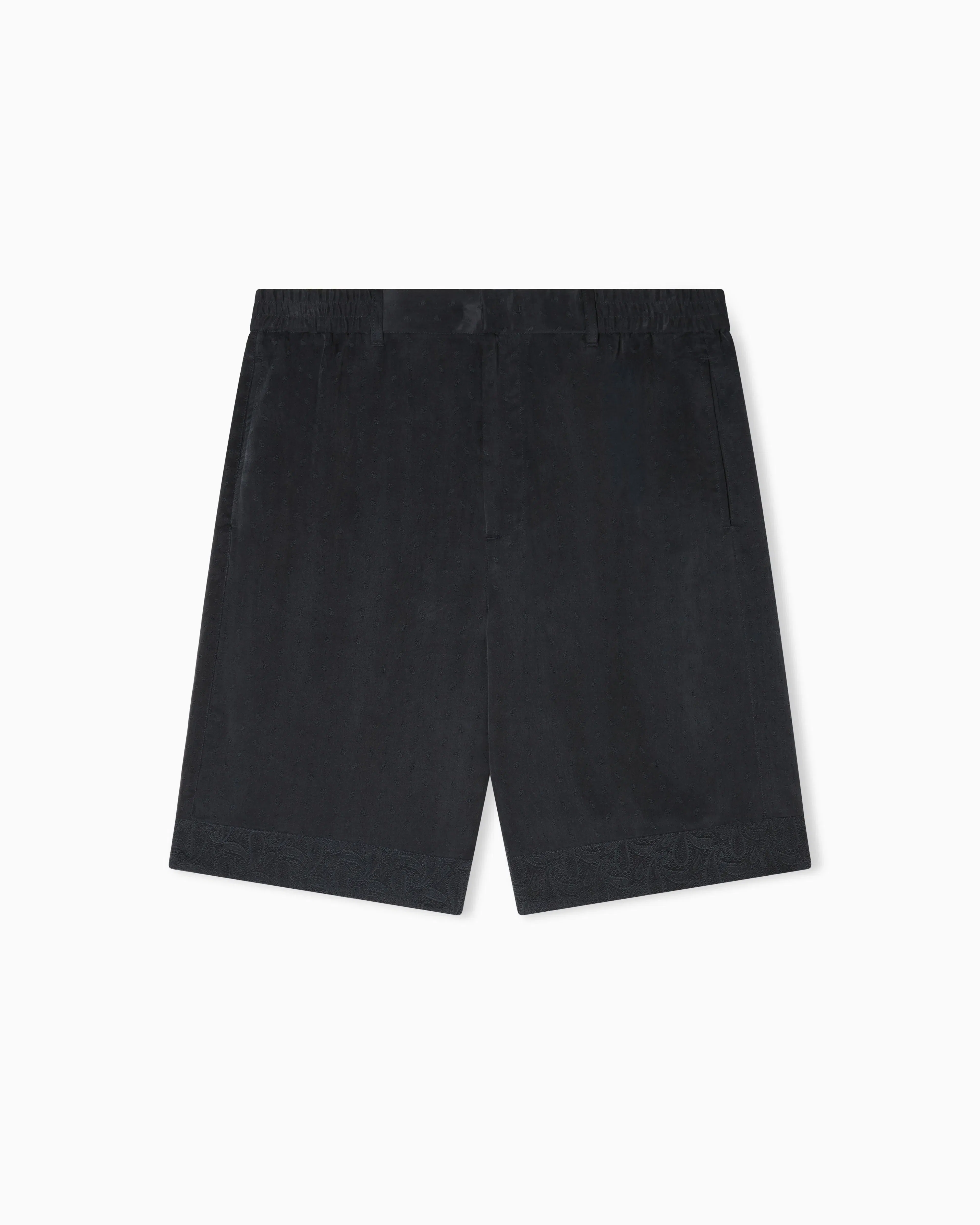 Emporio Armani Bermuda shorts in cupro blend jacquard with paisley pattern
