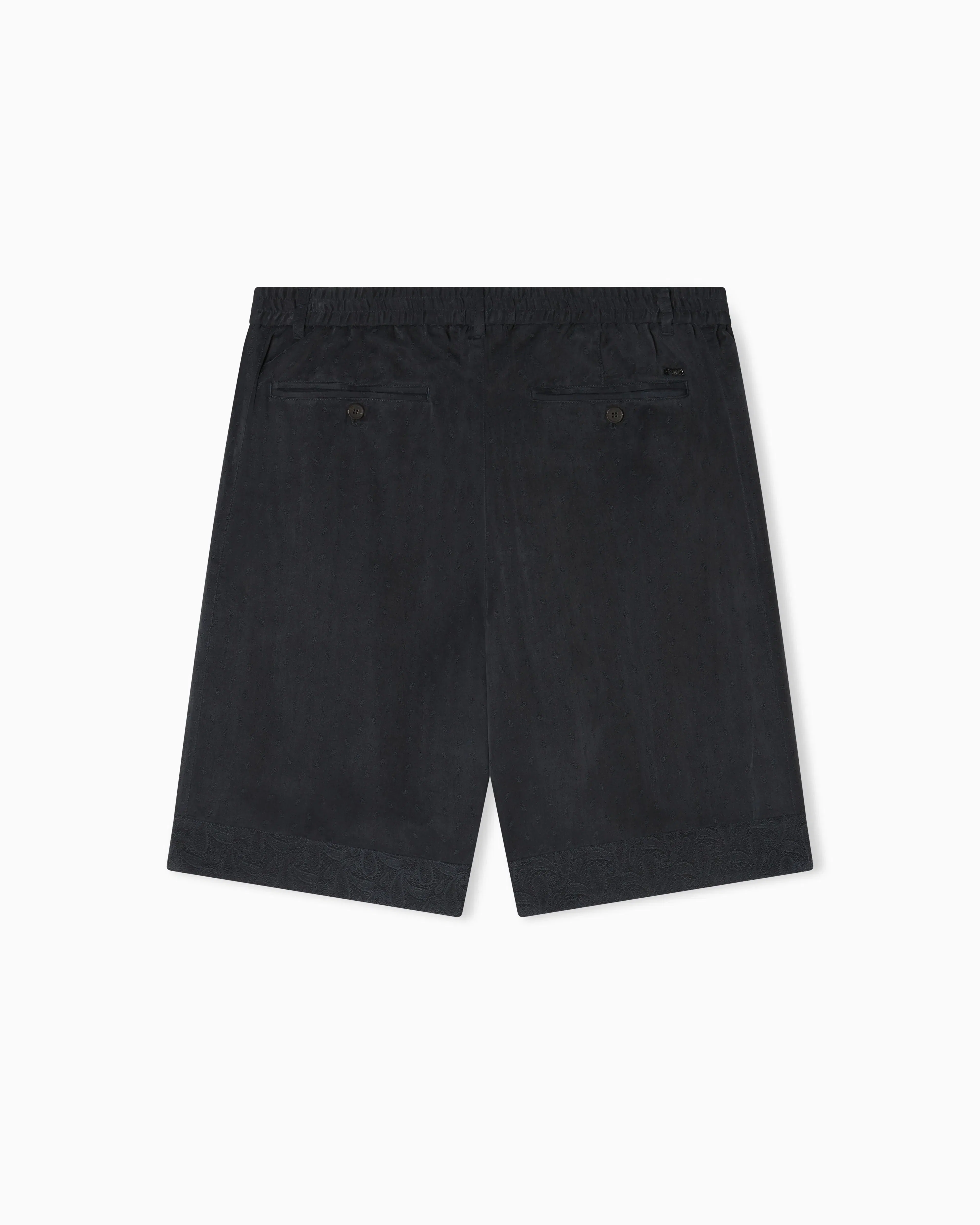 Emporio Armani Bermuda shorts in cupro blend jacquard with paisley pattern