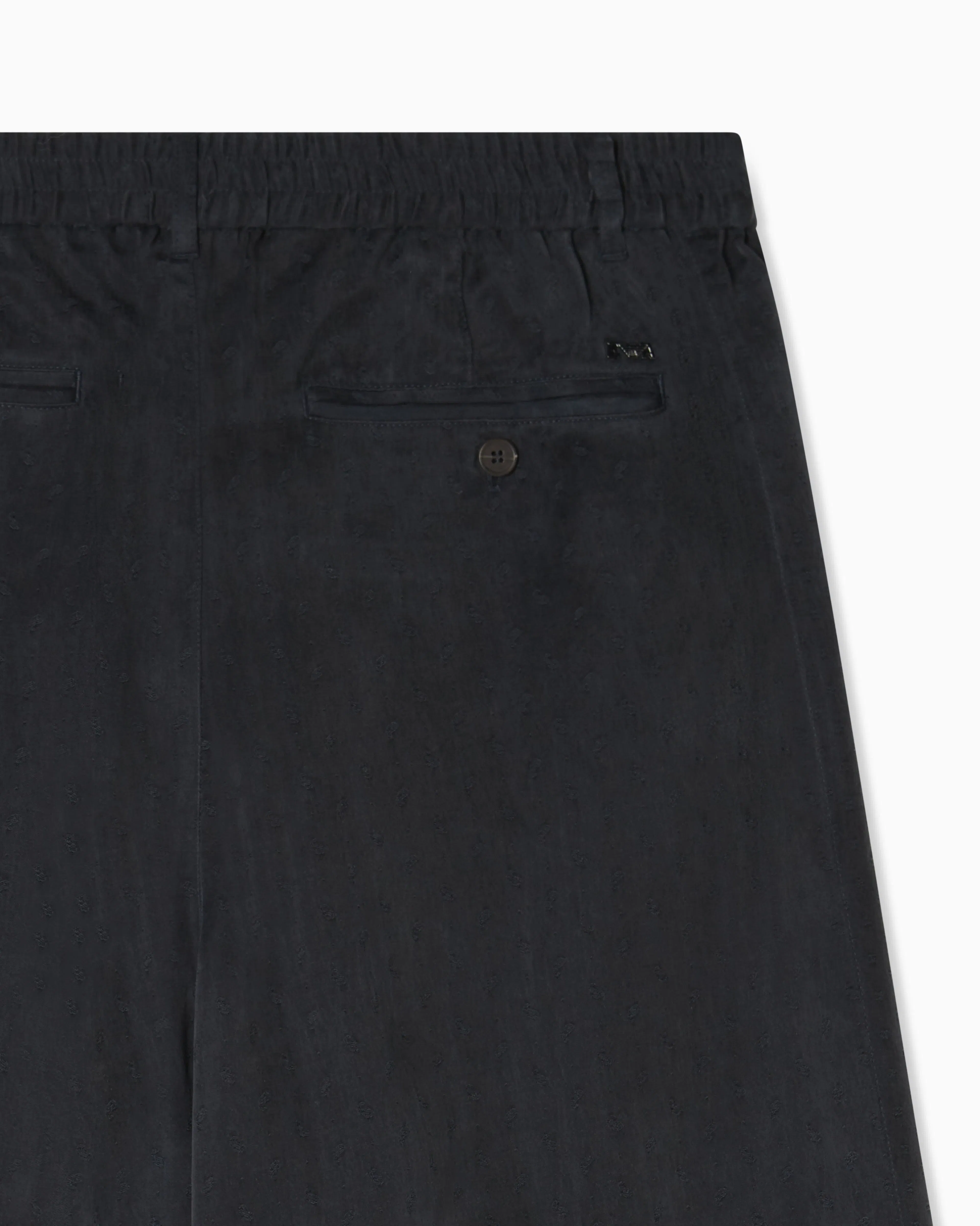 Emporio Armani Bermuda shorts in cupro blend jacquard with paisley pattern