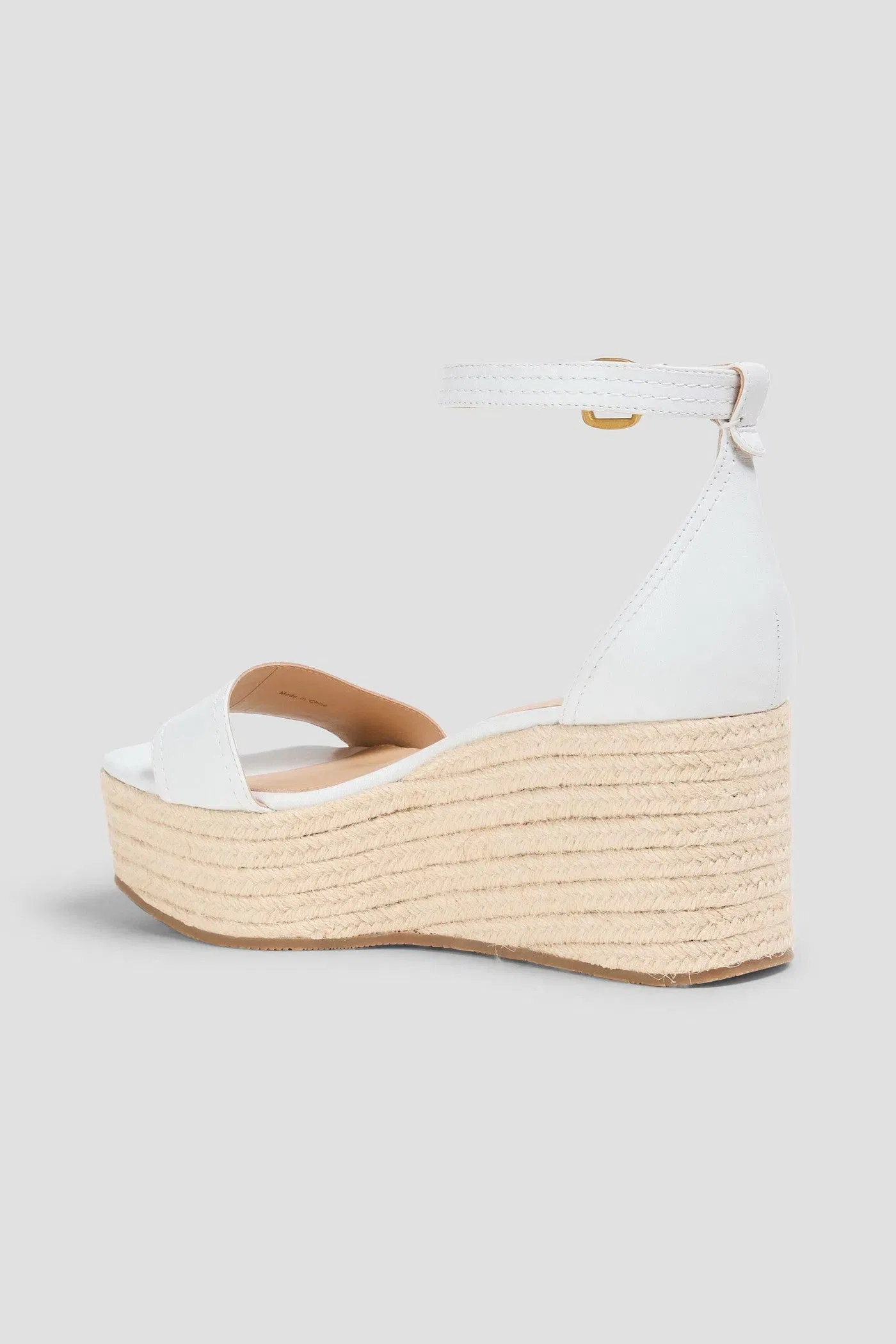 Veronica Beard Gianna Leather Espadrille Wedge Sandals Off-White Women's