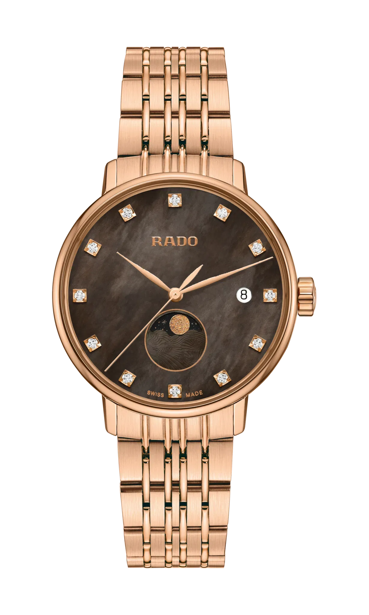 Rado Coupole Diamonds Moonphase Rose Gold r22885903