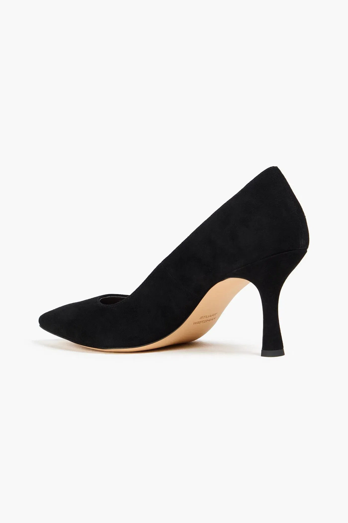 Stuart Weitzman Isla 75 Suede Pumps Black Women's