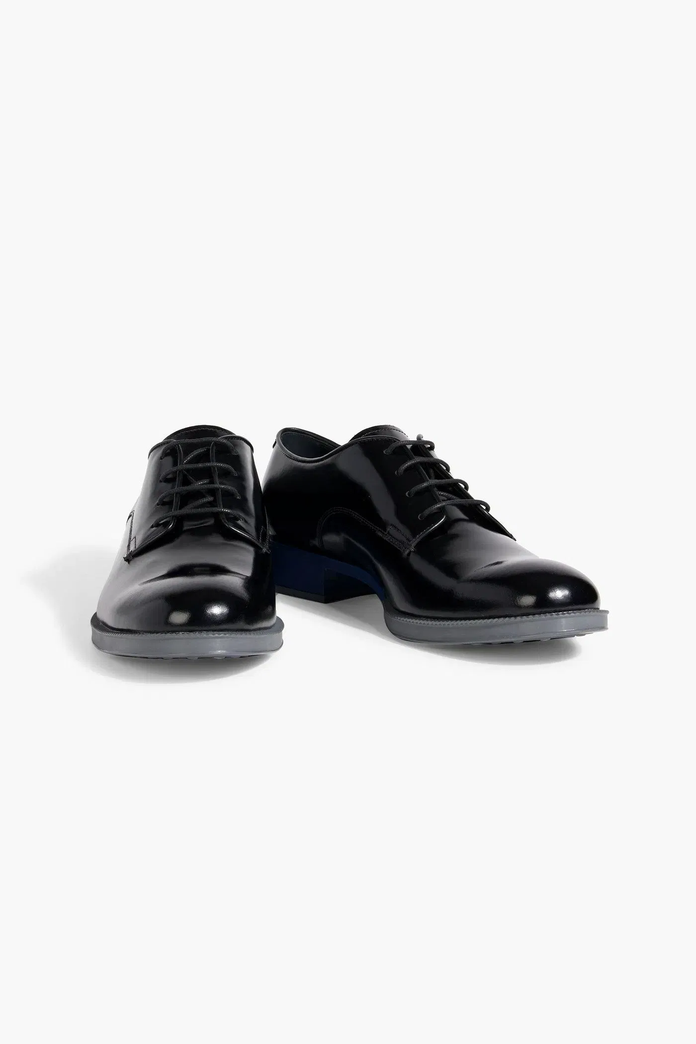 Tod's Color-Block Glossed-Leather Brogues Black Women's