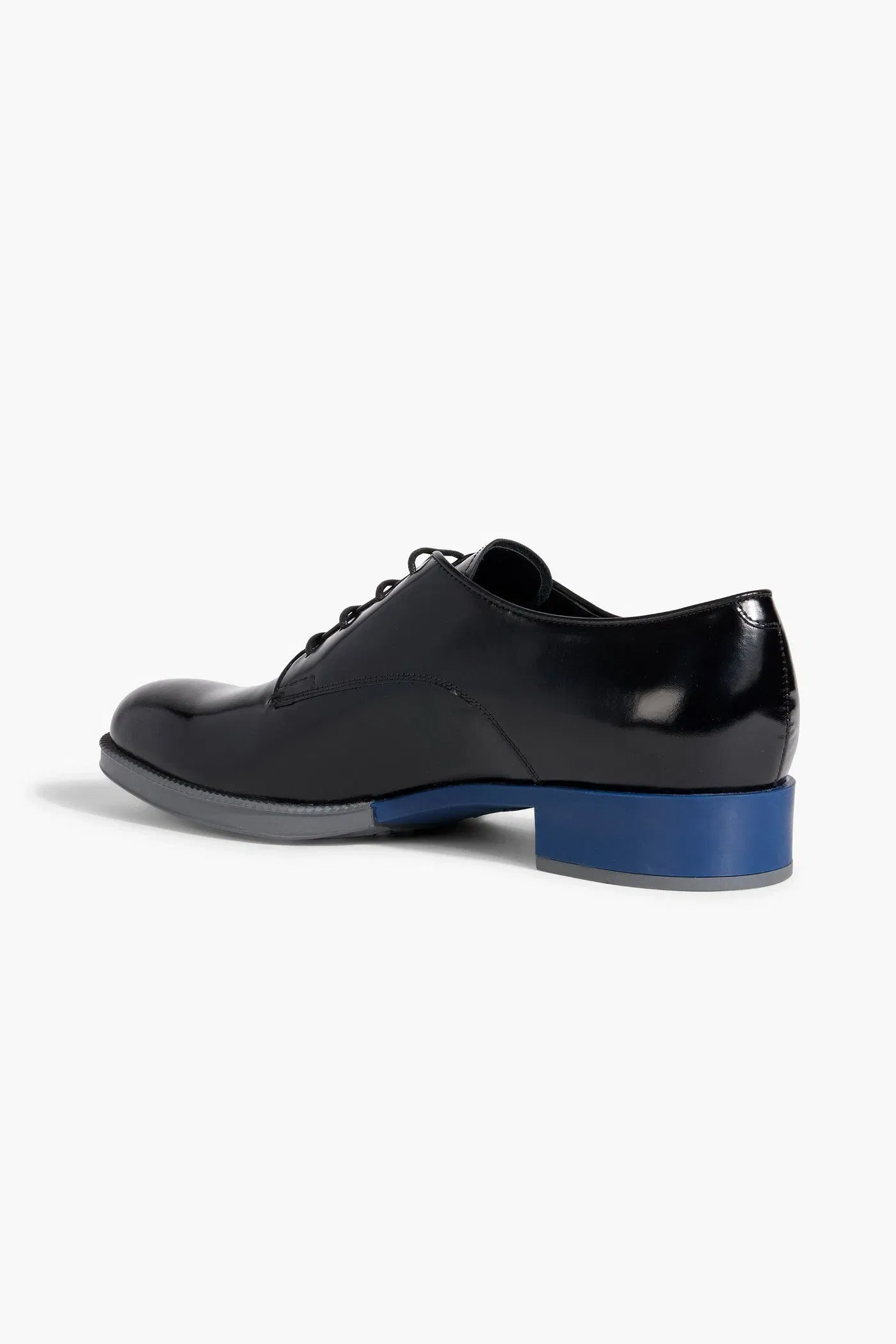 Tod's Color-Block Glossed-Leather Brogues Black Women's