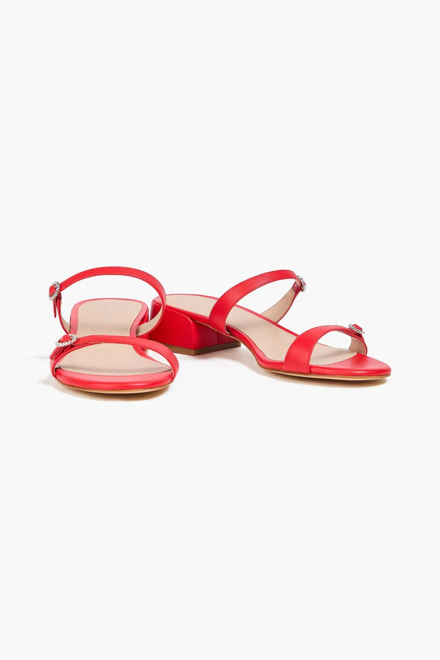 Stuart Weitzman Ginger Leather Mules Red Women's