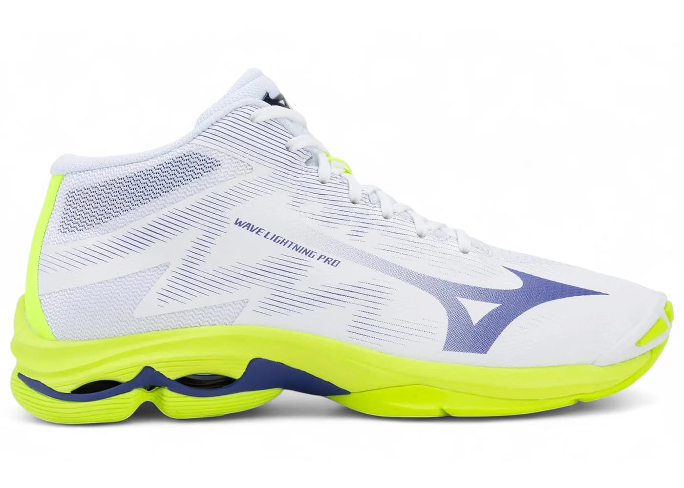 Mizuno Wave Lightning Pro Mid White Lighting Yellow Dazzling Blue