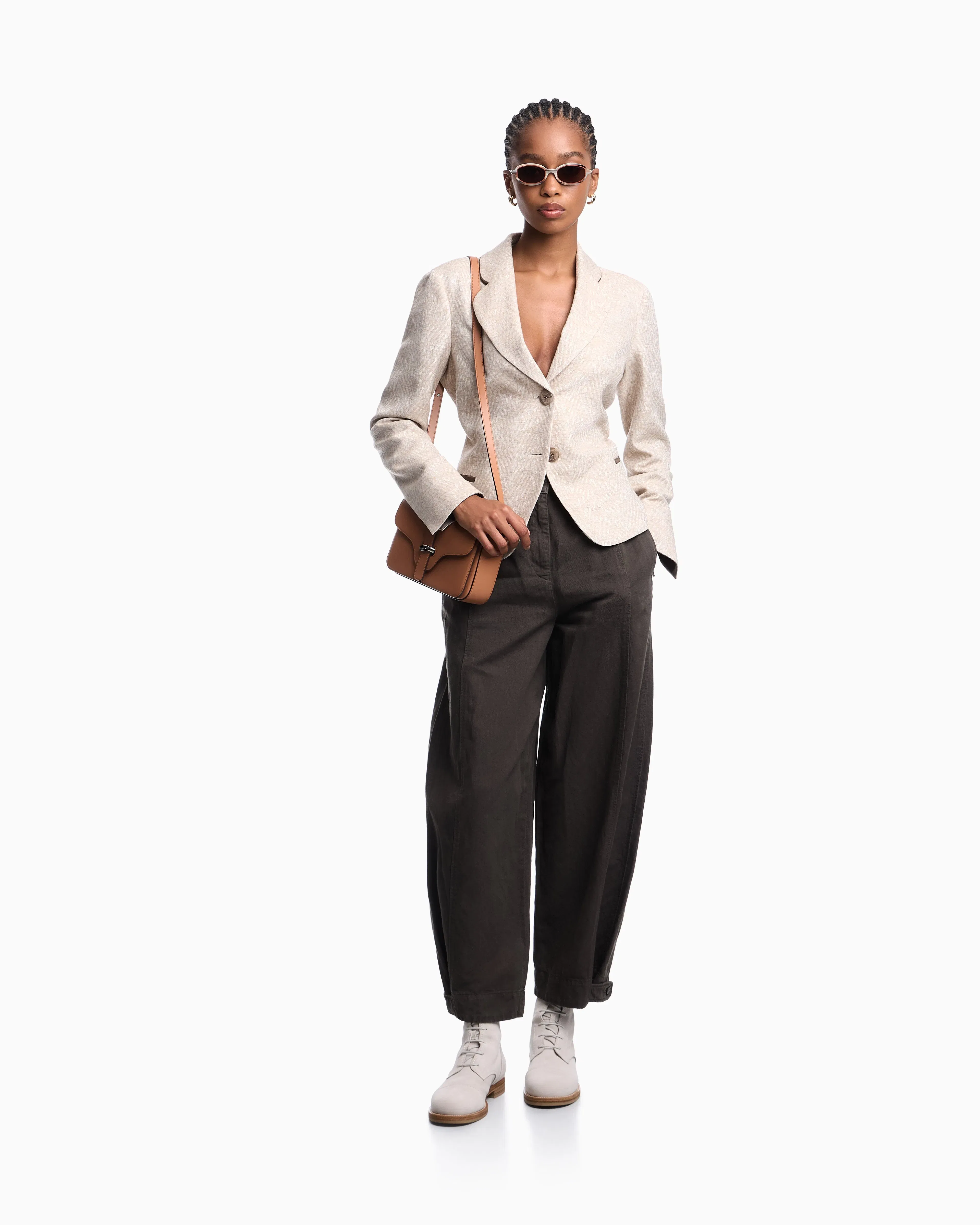 Emporio Armani Icon jacket in a jacquard wool blend with an embossed pattern