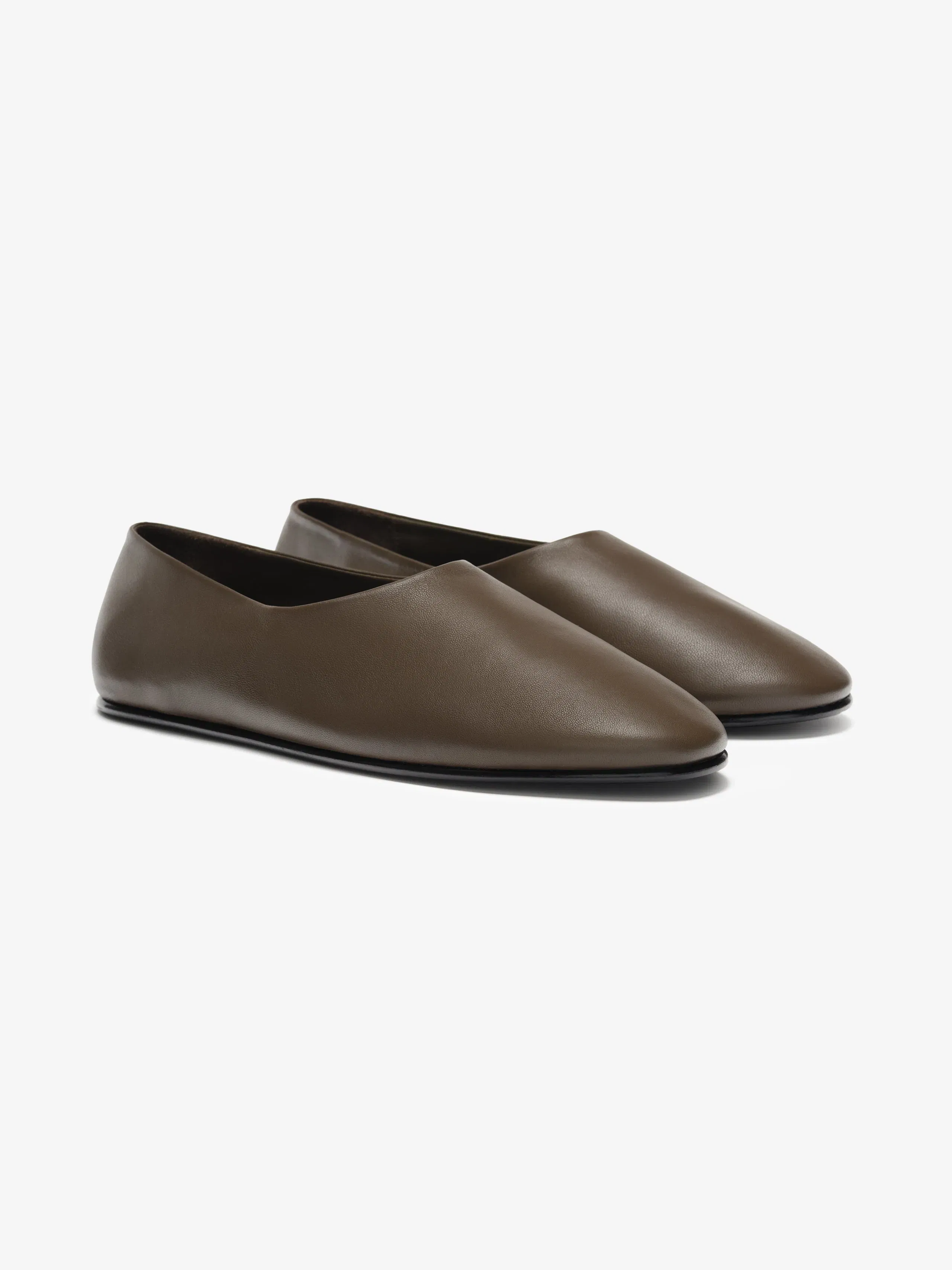 Essentials Leather Ballerino Taupe
