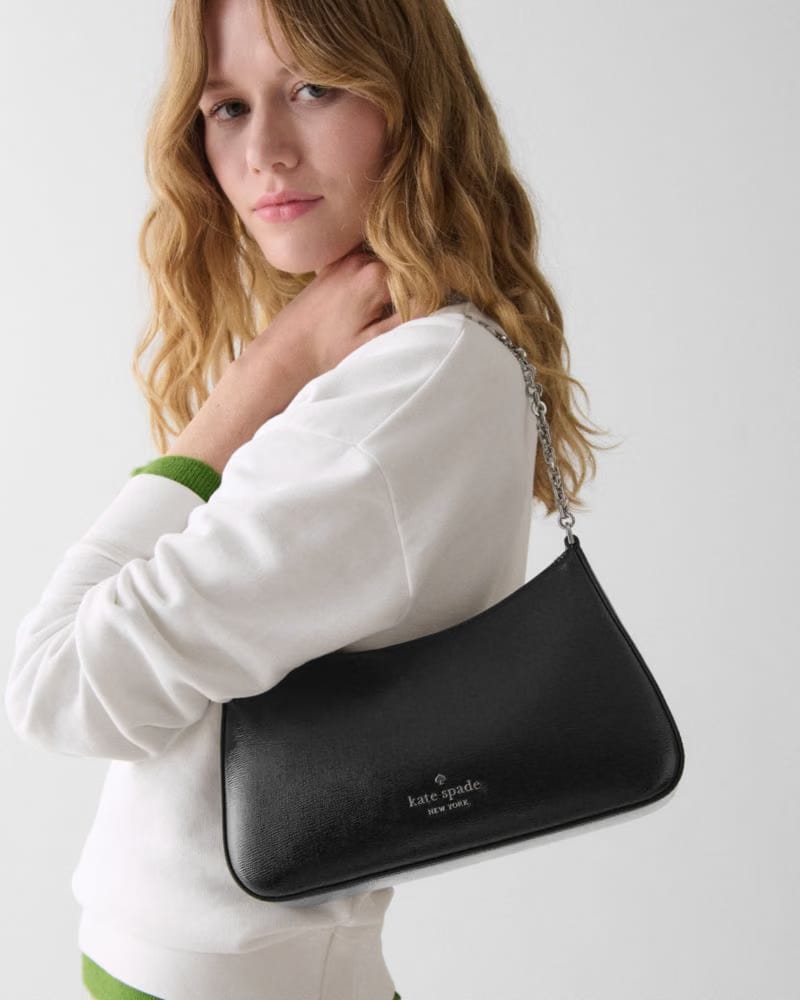 Kate Spade Margot Textured Patent Leather Convertible Crossbody Black
