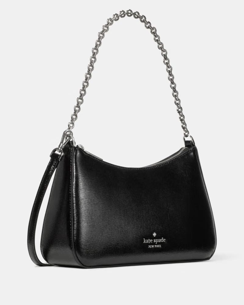 Kate Spade Margot Textured Patent Leather Convertible Crossbody Black