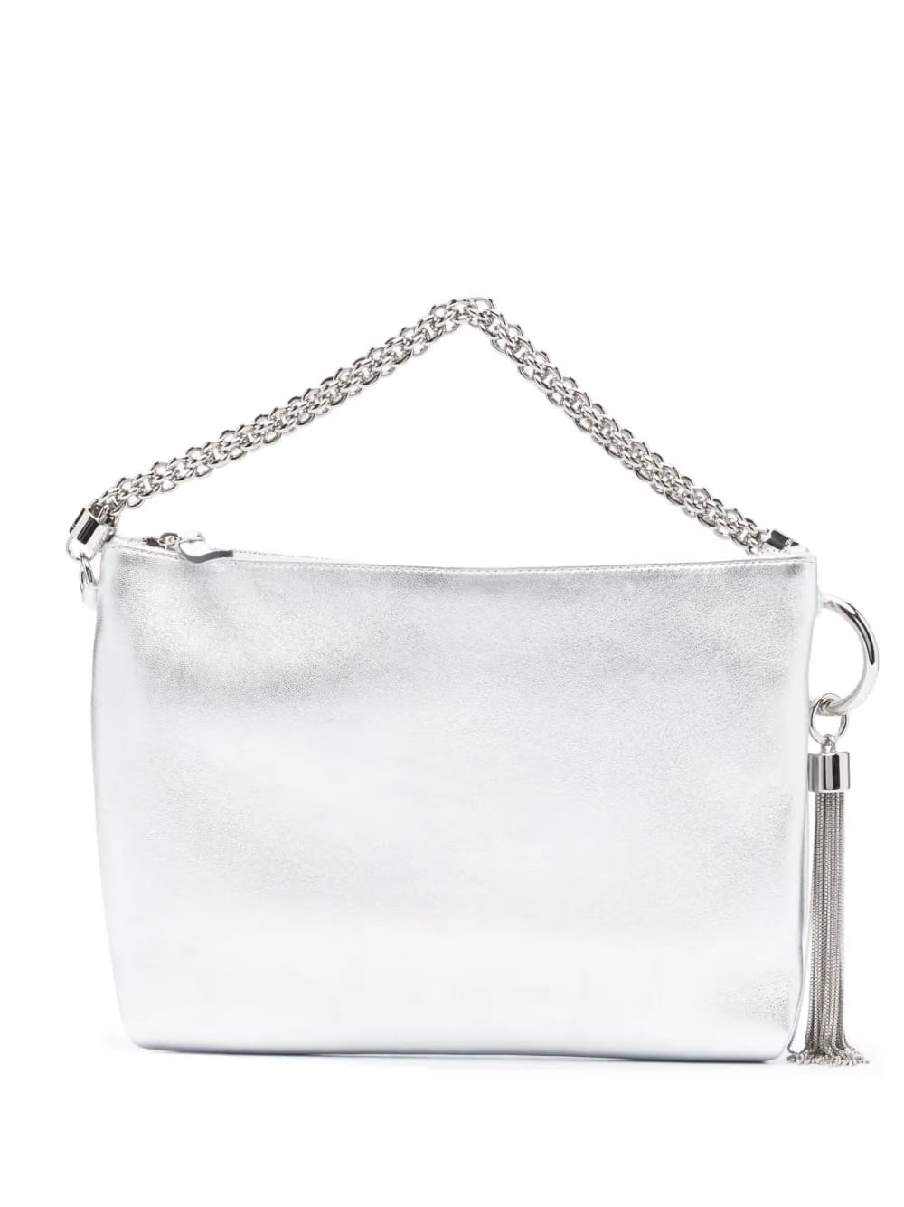 Callie metallic tassel clutch