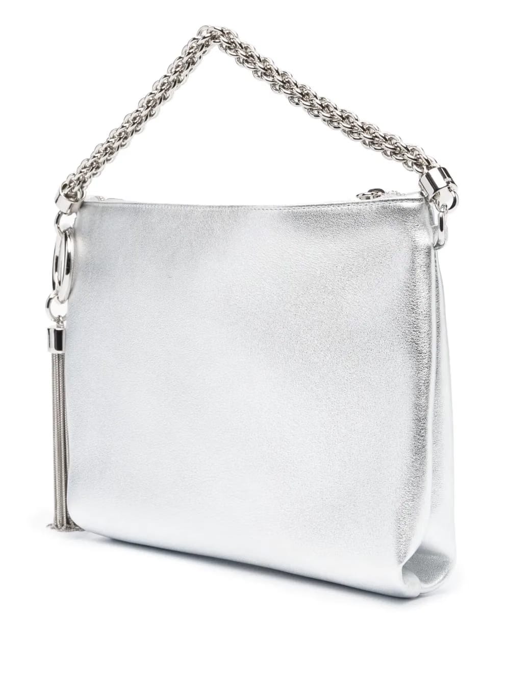 Callie metallic tassel clutch
