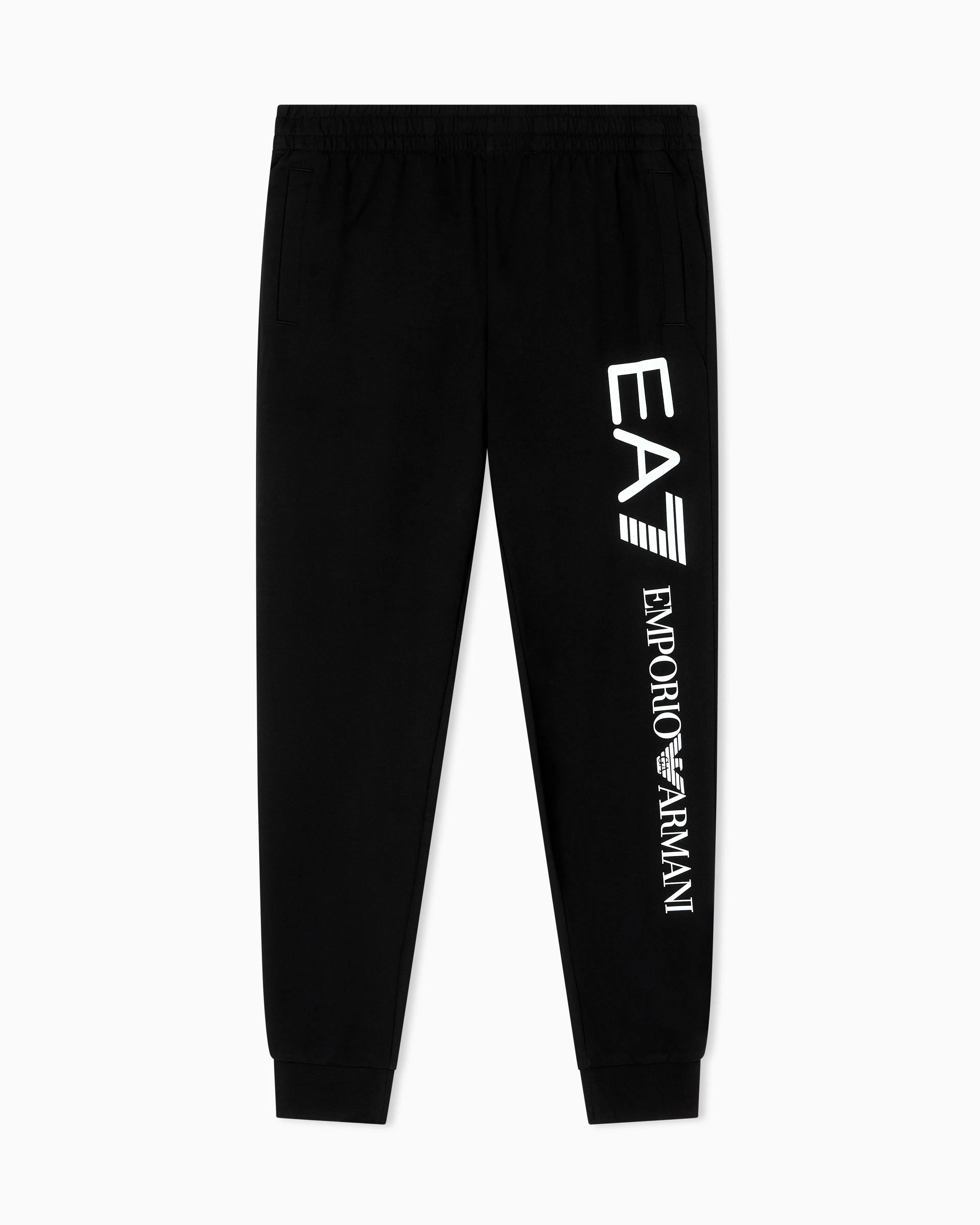 EA7 Logo joggers in slim-fit cotton with pockets Logo Series
