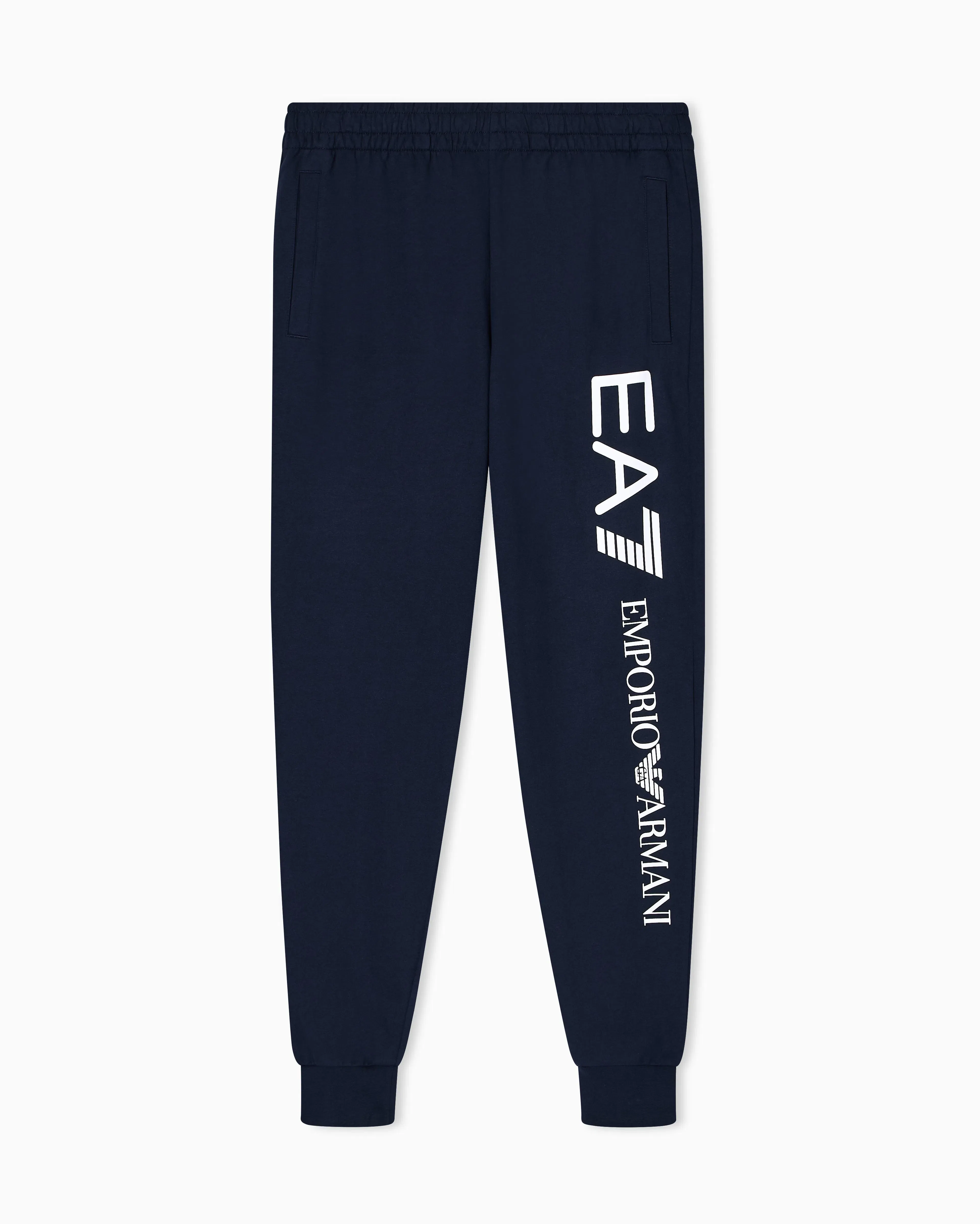 EA7 Logo joggers in slim-fit cotton with pockets Logo Series