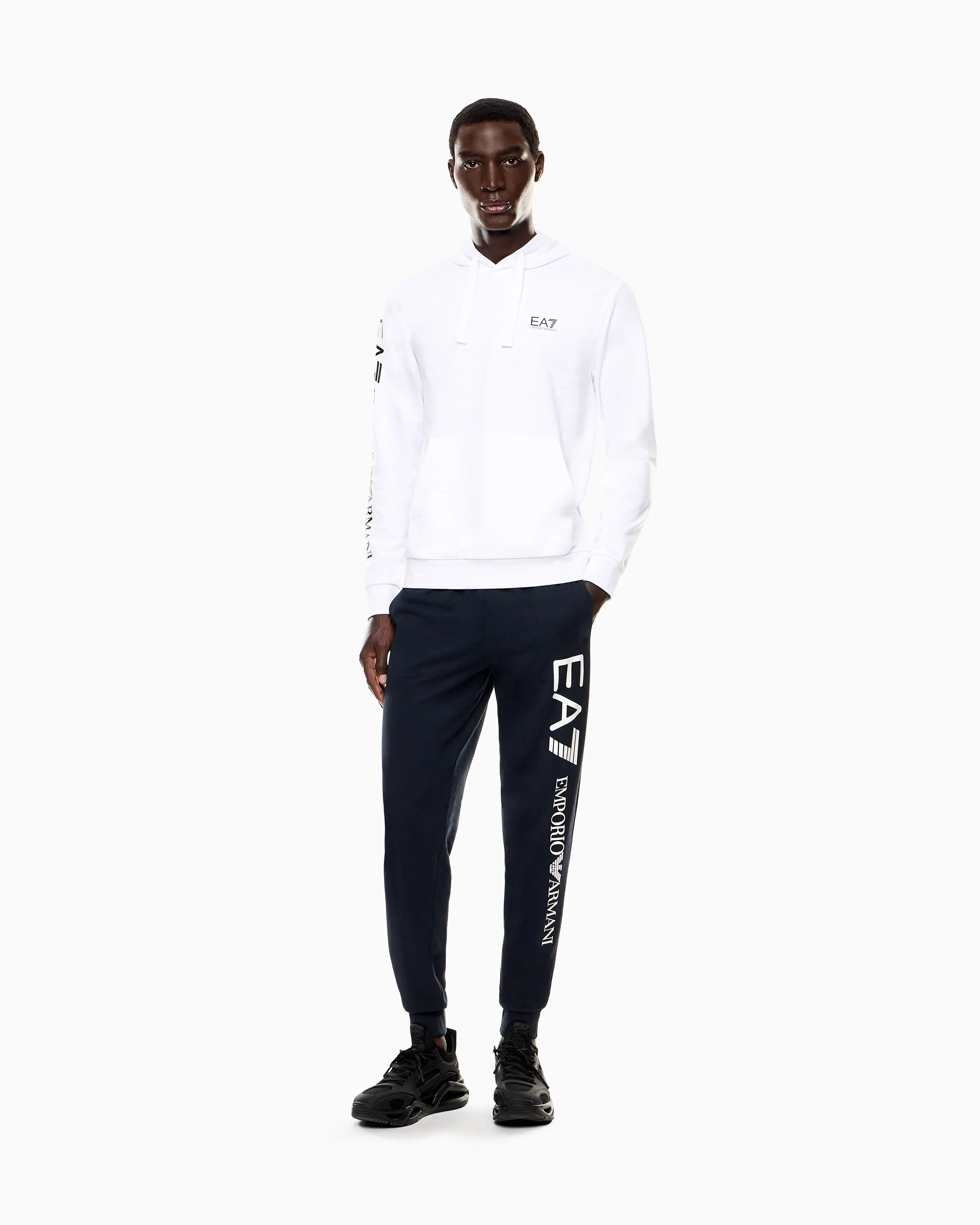 EA7 Logo joggers in slim-fit cotton with pockets Logo Series