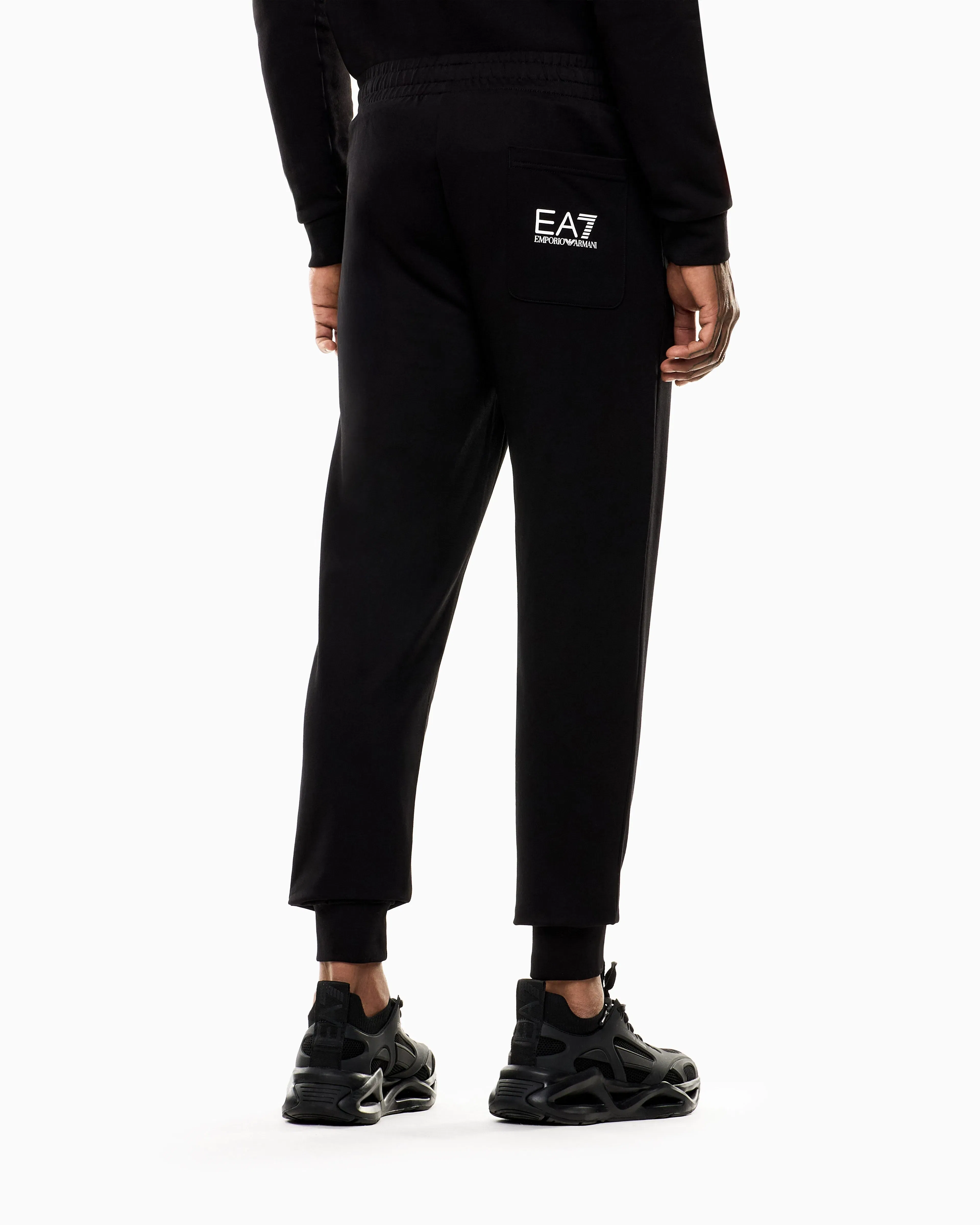 EA7 Logo joggers in slim-fit cotton with pockets Logo Series