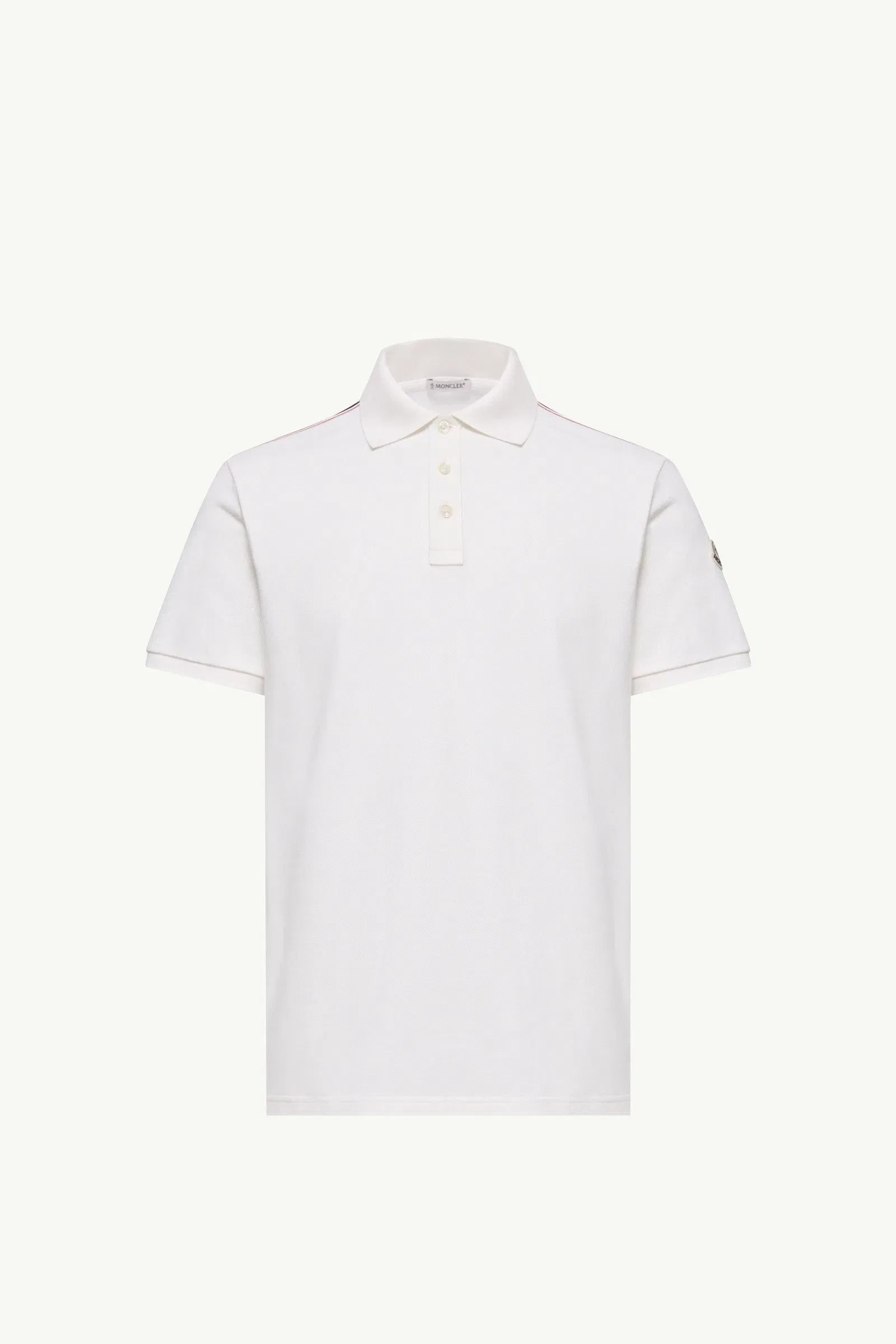 Moncler Tricolor-Trimmed Cotton Piquet Polo Shirt White White