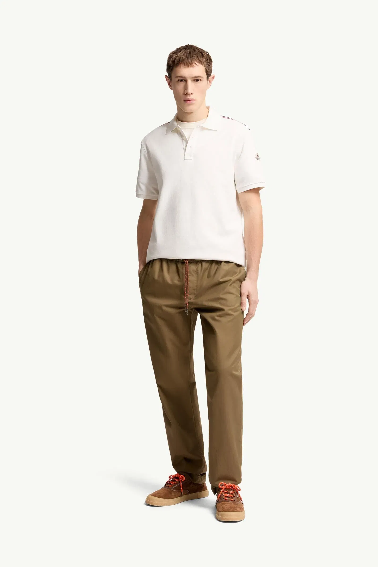 Moncler Tricolor-Trimmed Cotton Piquet Polo Shirt White White