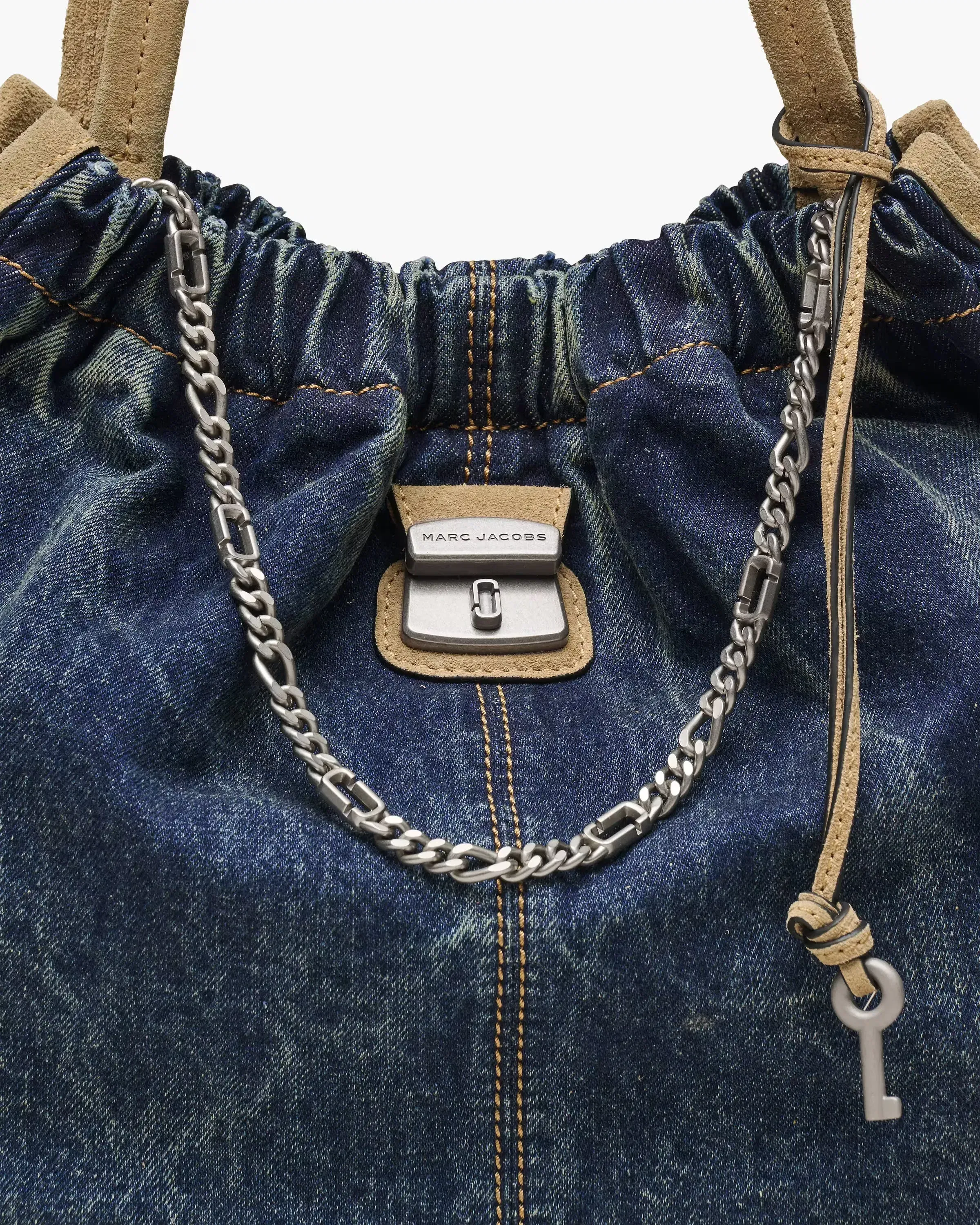 Marc Jacobs The Denim Suede Cristina Tote Dark Wash Indigo