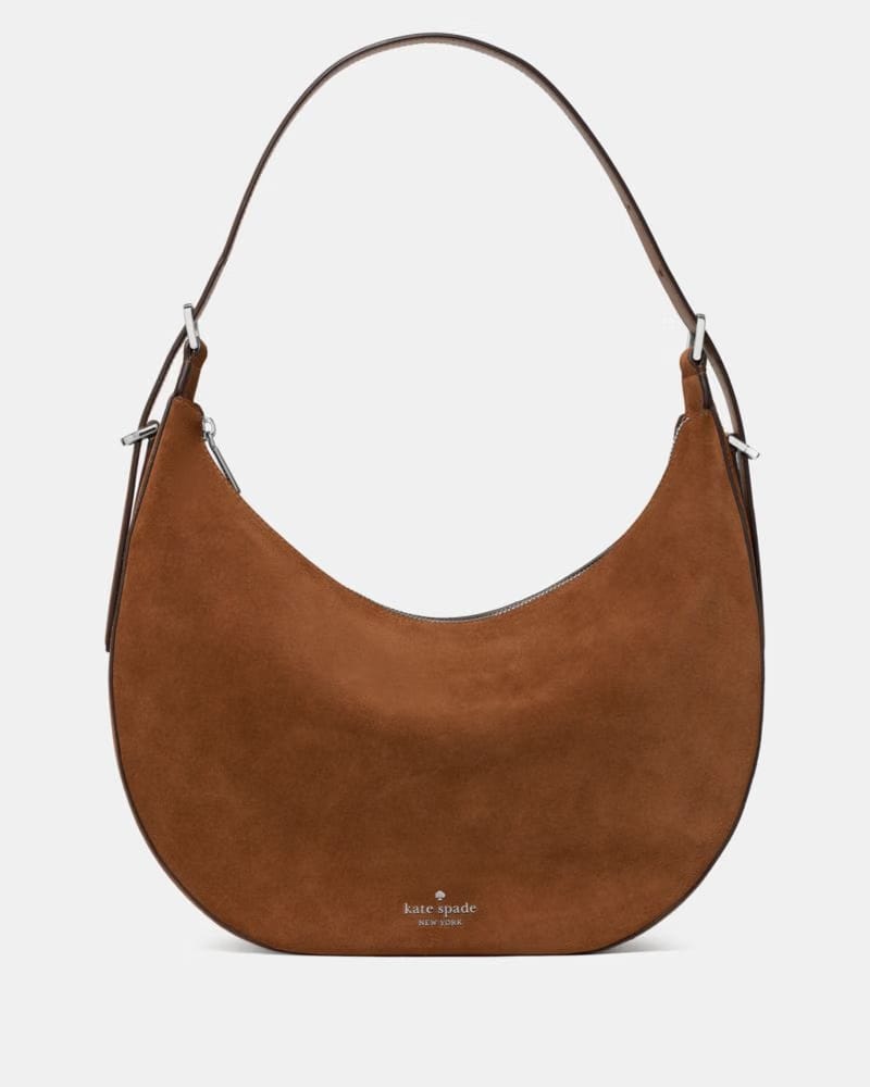 KateSpade Nova Suede Large Shoulder Bag Warm Gingerbread