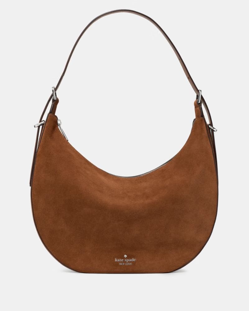 KateSpade Nova Suede Large Shoulder Bag Warm Gingerbread