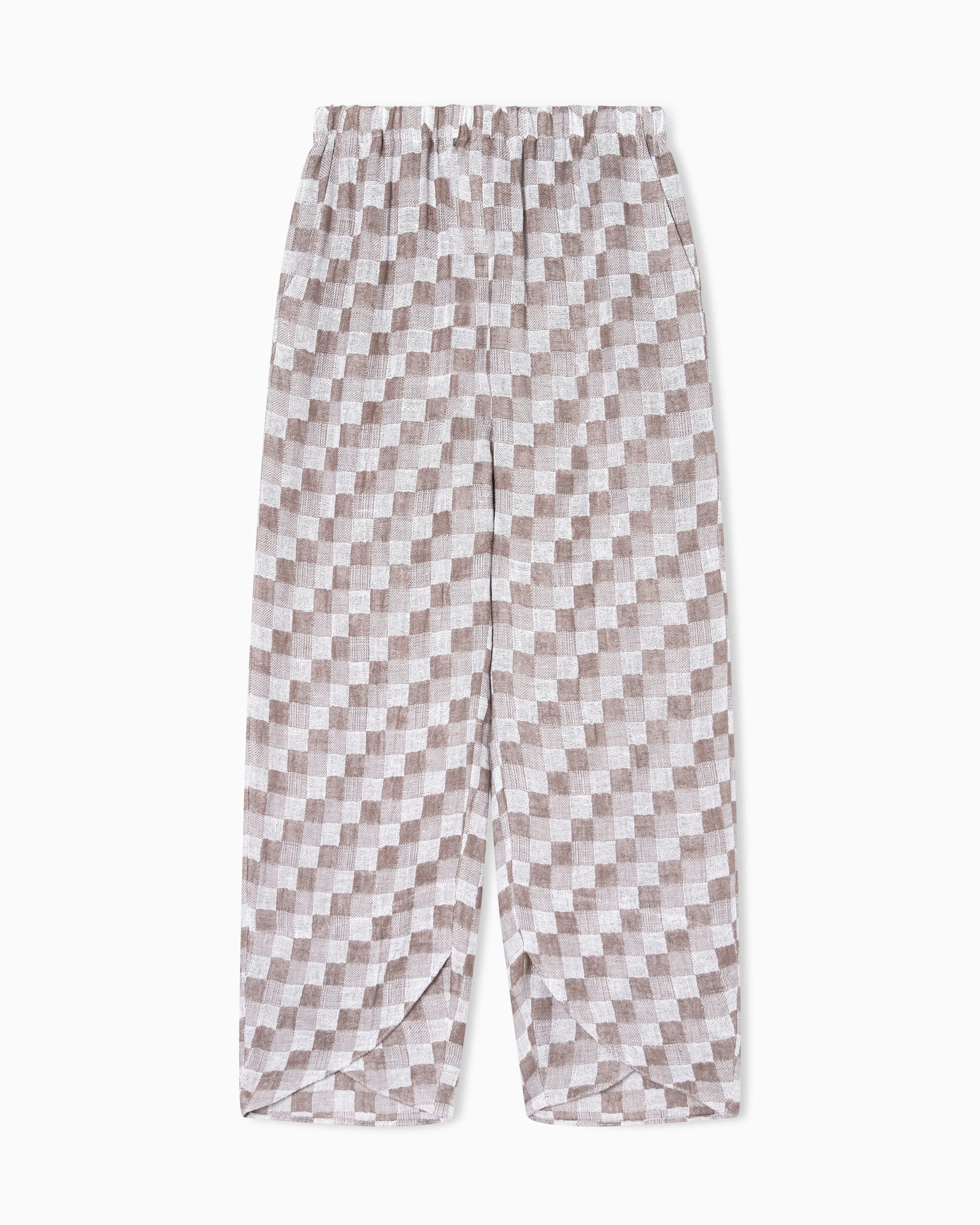 Emporio Armani Check linen gauze trousers