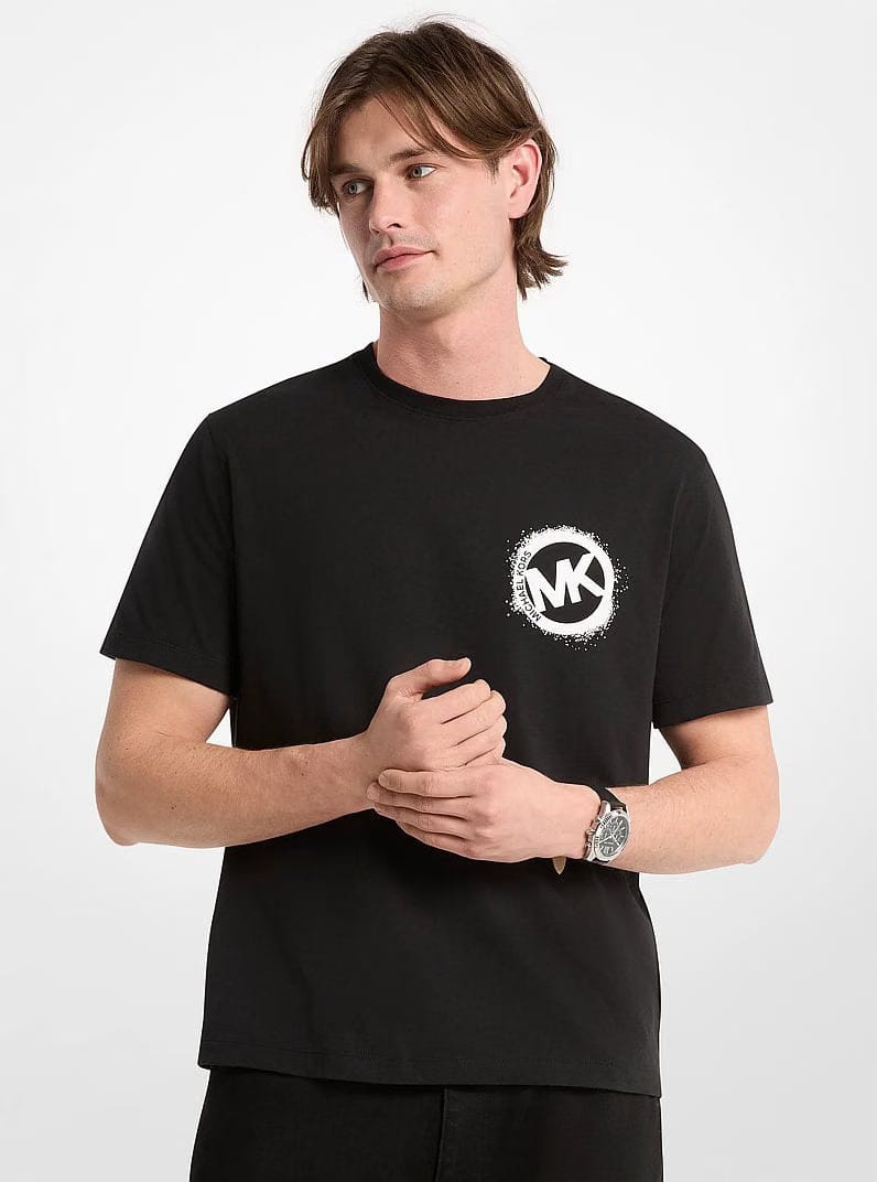 Michael Kors Graphic Logo Cotton Jersey T-Shirt BLACK